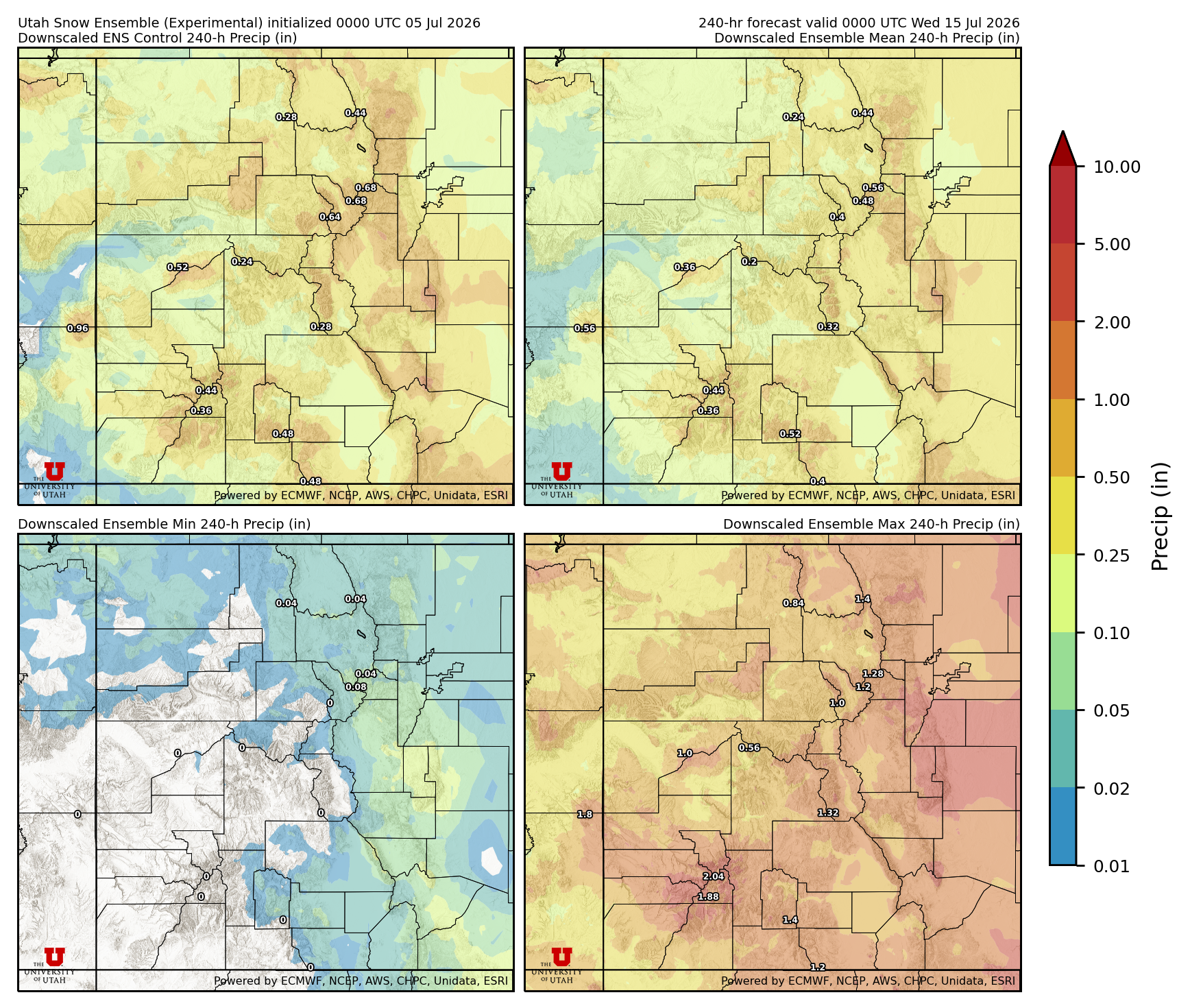 Click to enlarge the NAEFS precipitation Latest NAEFS total precipitation forecast