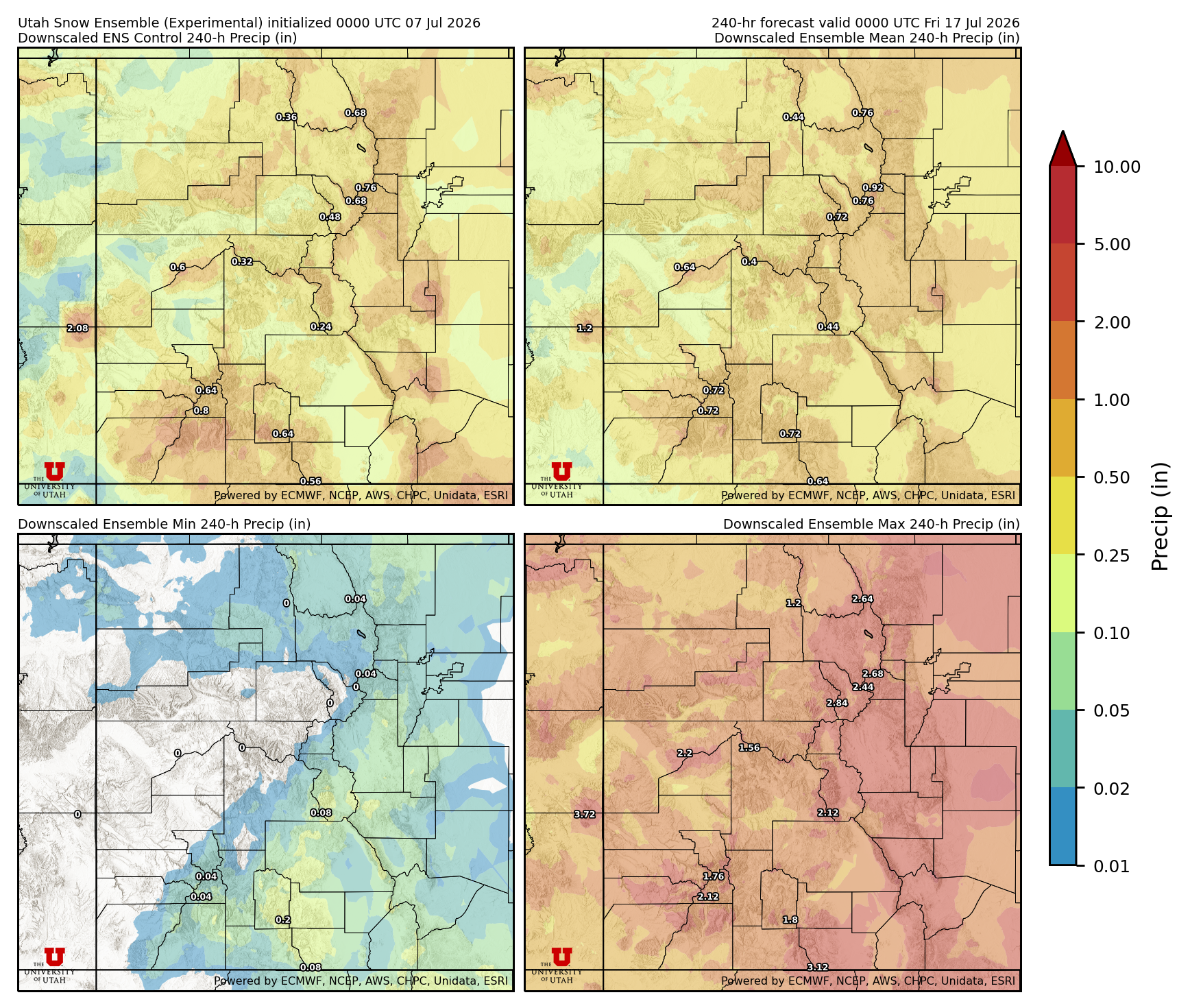 Click to enlarge the NAEFS precipitation Latest NAEFS total precipitation forecast