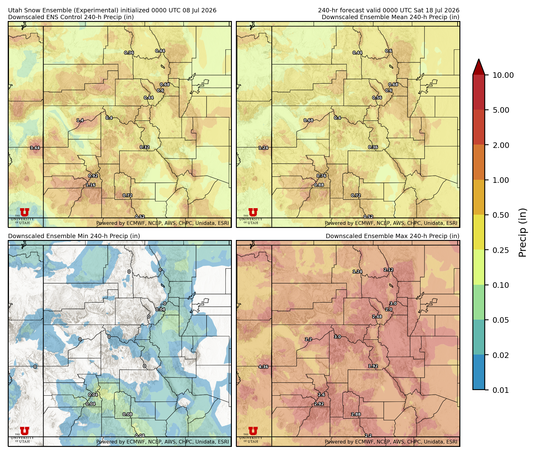 Click to enlarge the NAEFS precipitation Latest NAEFS total precipitation forecast