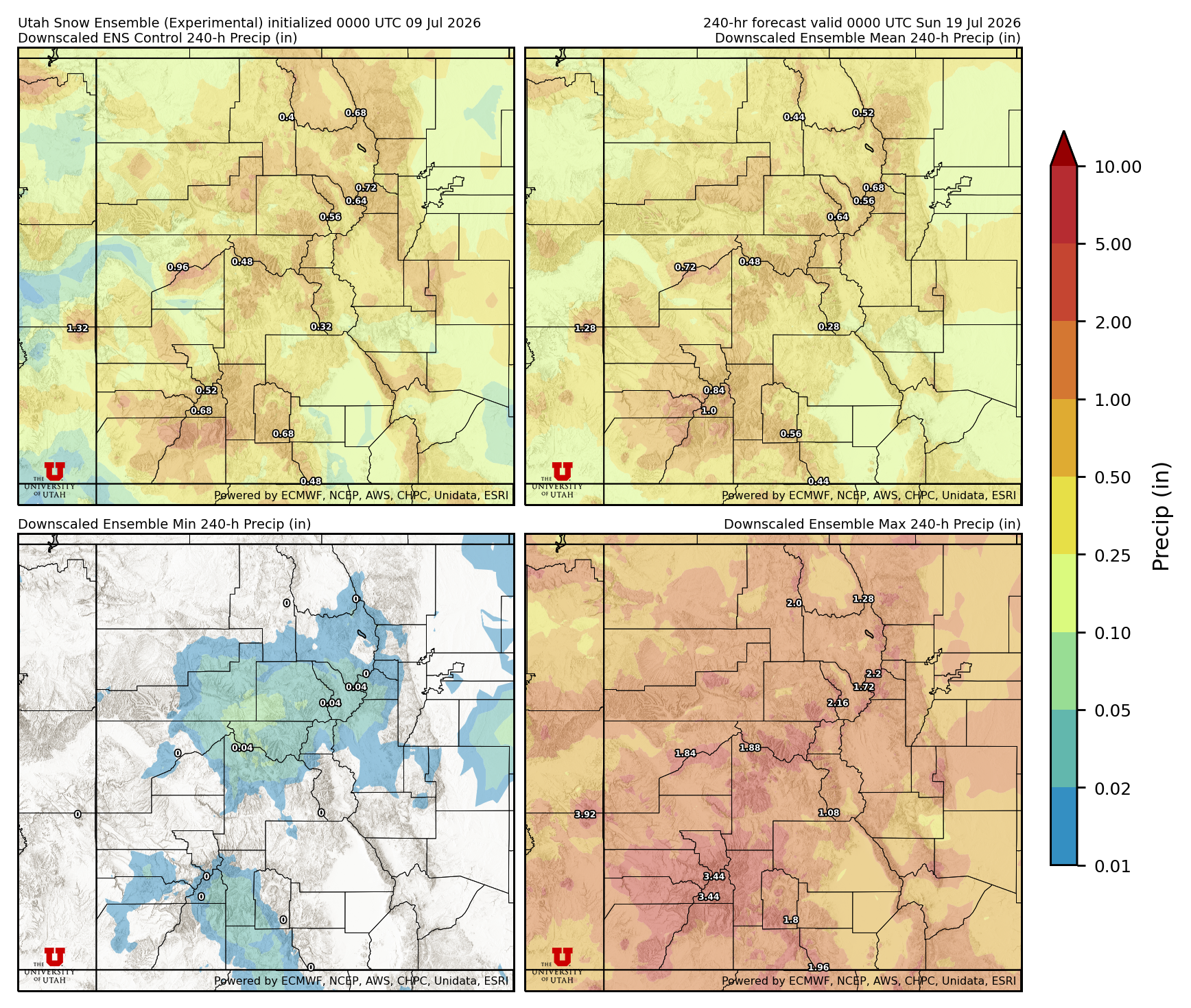 Click to enlarge the NAEFS precipitation Latest NAEFS total precipitation forecast