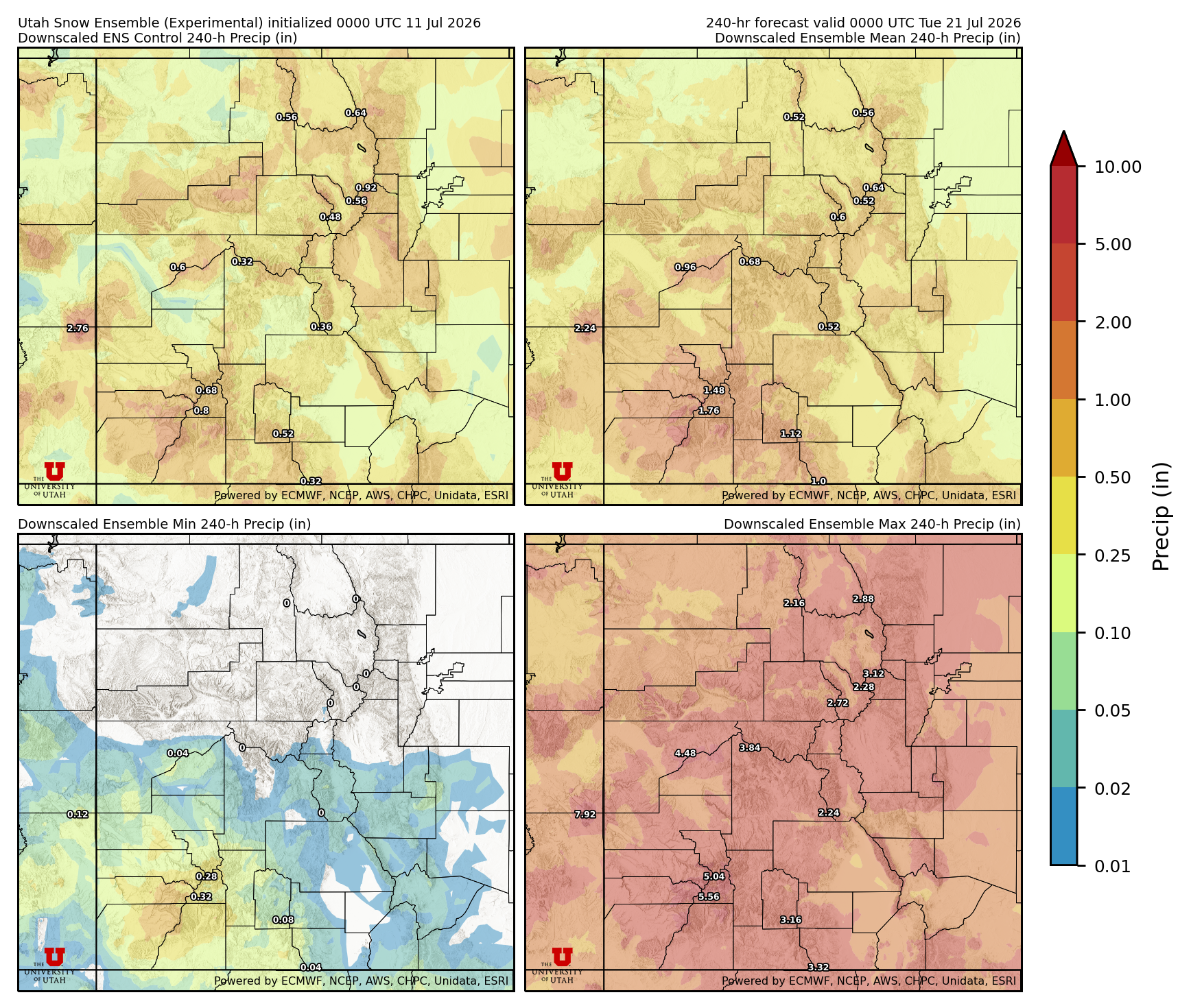 Click to enlarge the NAEFS precipitation Latest NAEFS total precipitation forecast