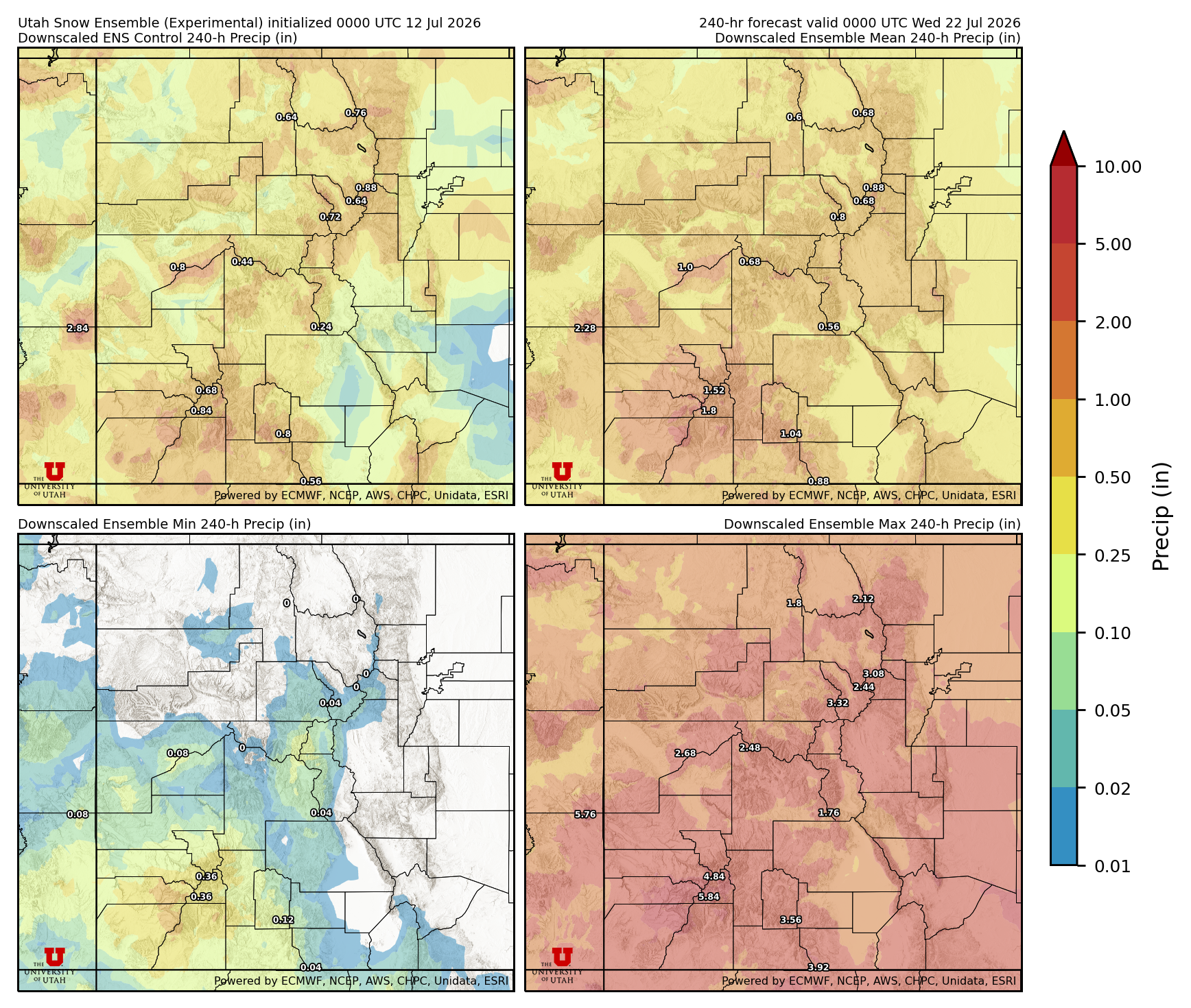 Click to enlarge the NAEFS precipitation Latest NAEFS total precipitation forecast