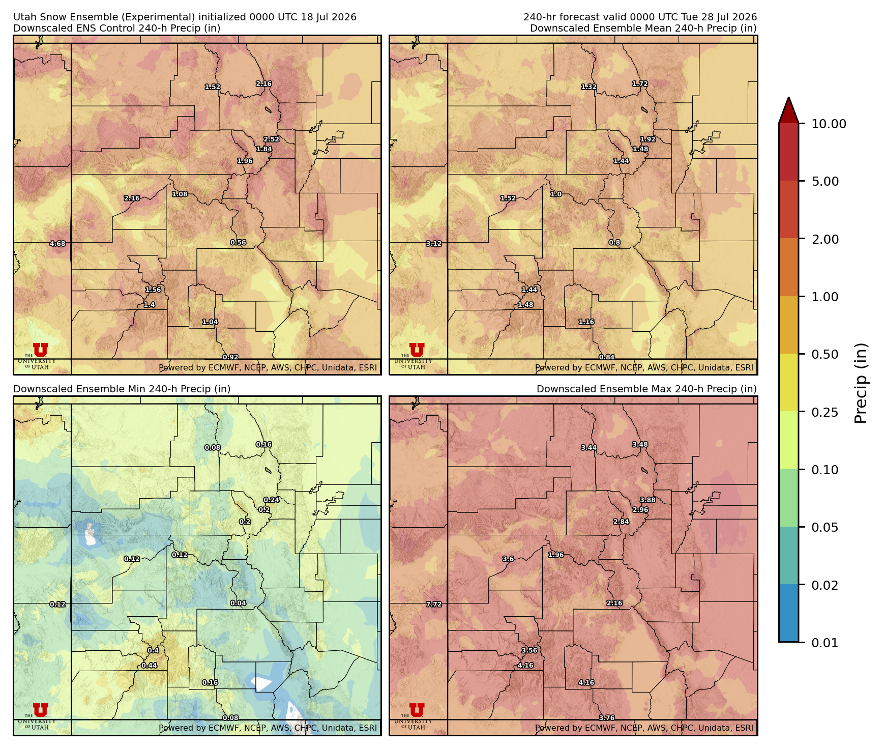 Click to enlarge the NAEFS precipitation Latest NAEFS total precipitation forecast