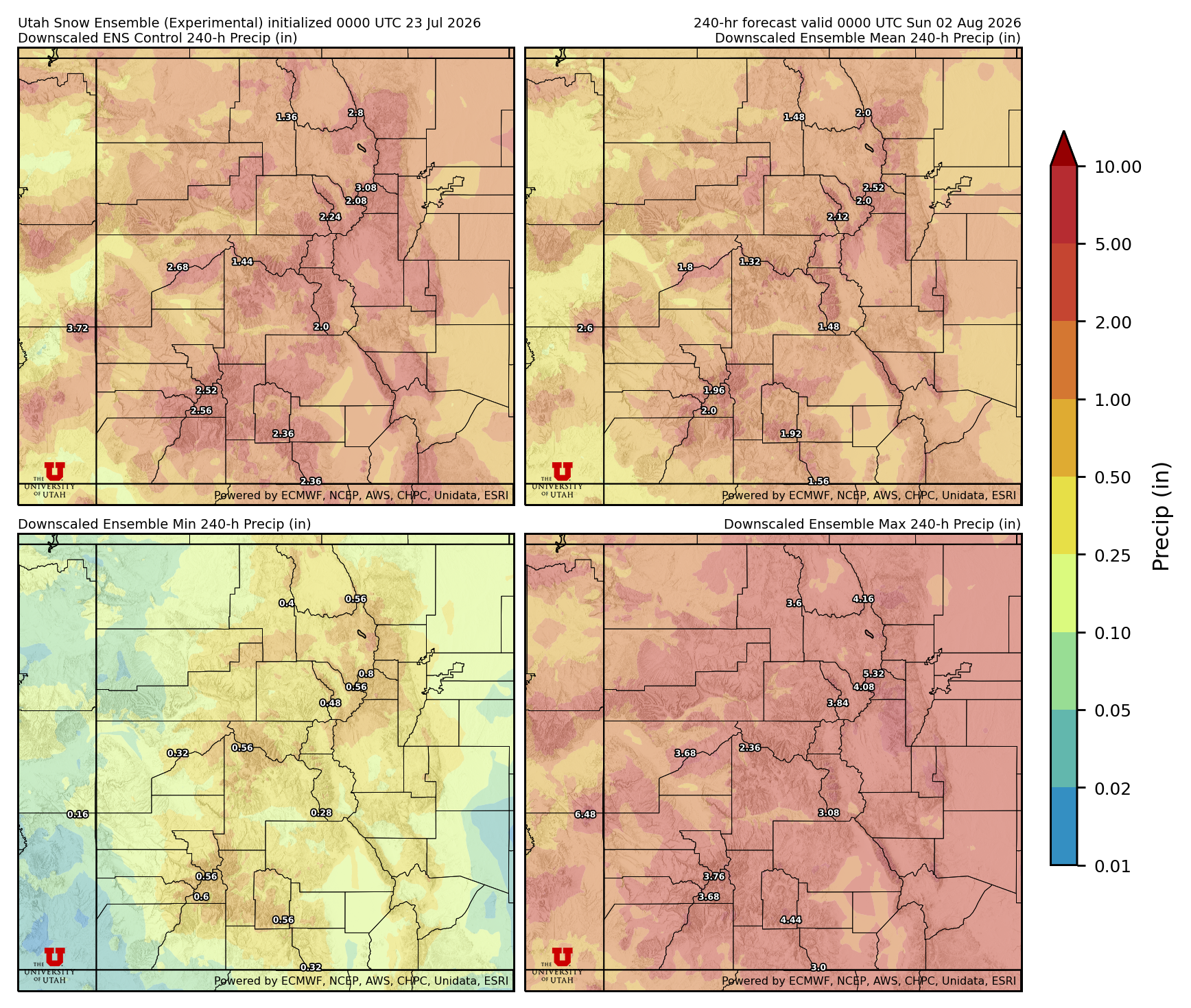 Click to enlarge the NAEFS precipitation Latest NAEFS total precipitation forecast
