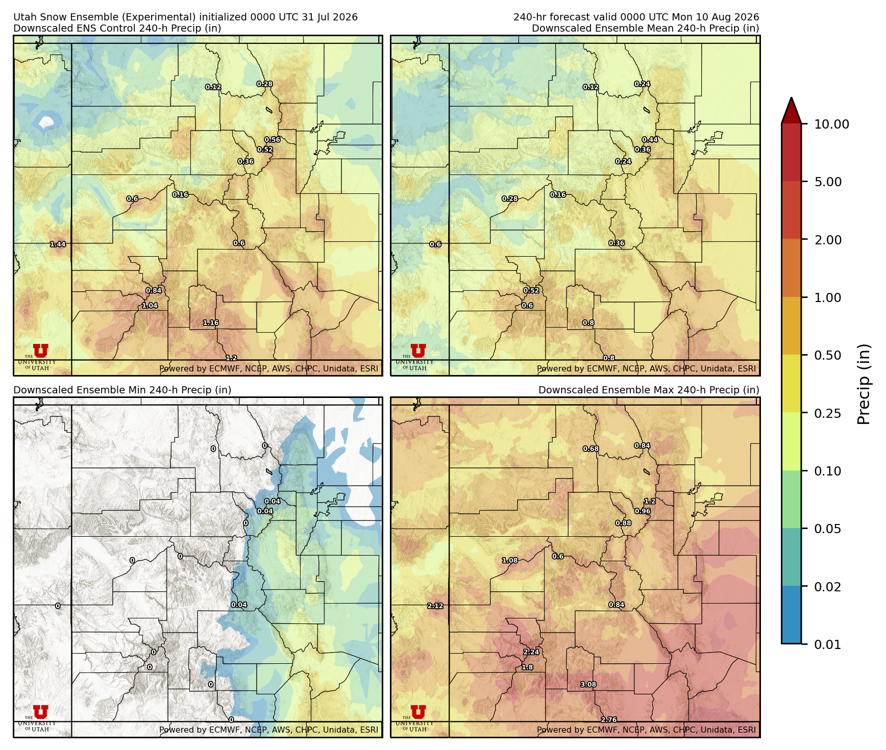 Click to enlarge the NAEFS precipitation Latest NAEFS total precipitation forecast