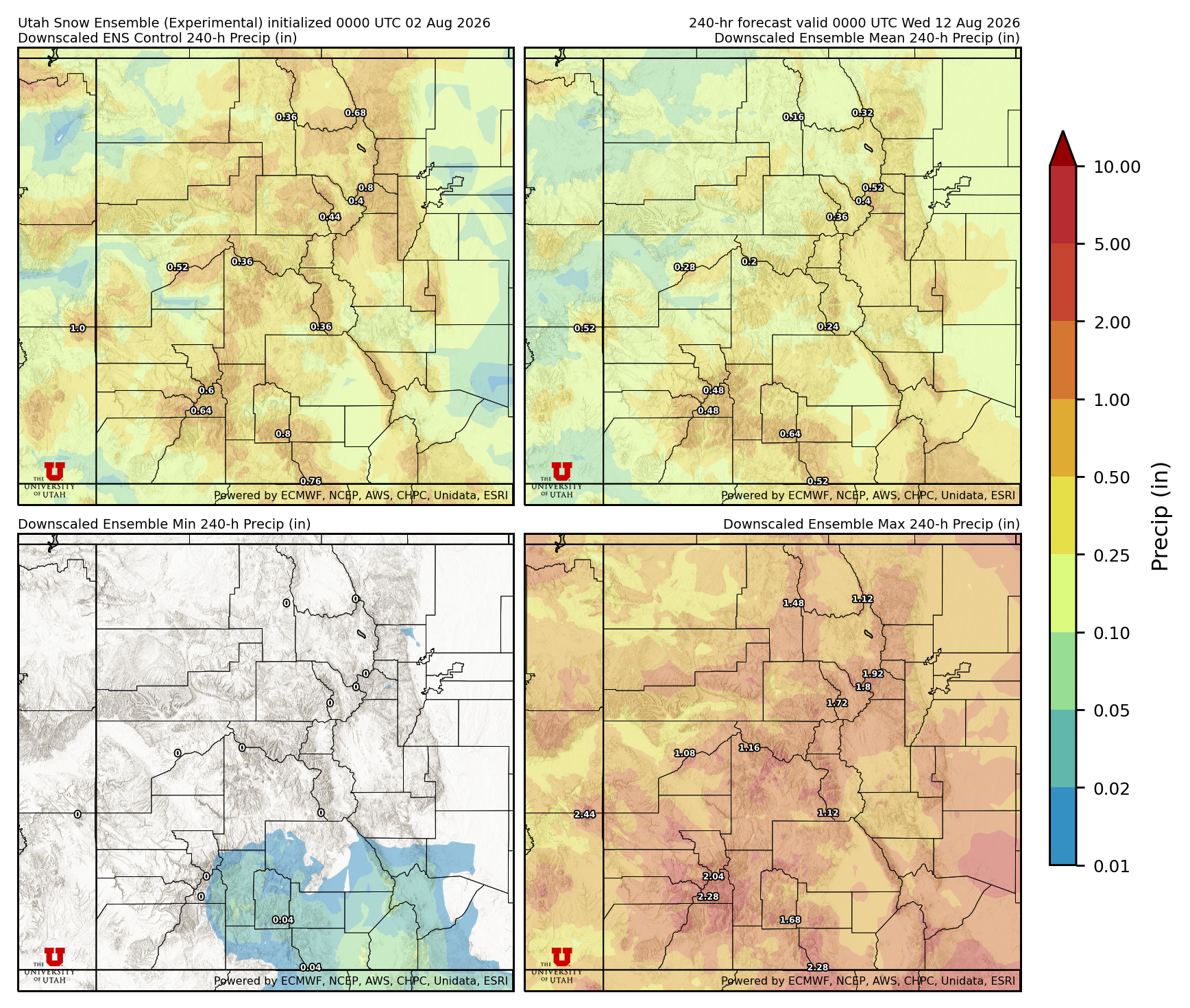 Click to enlarge the NAEFS precipitation Latest NAEFS total precipitation forecast