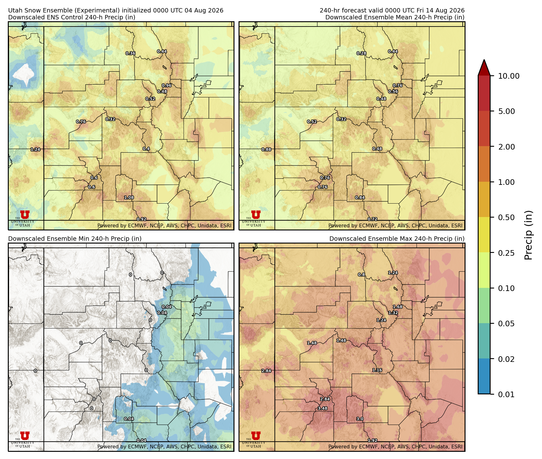 Click to enlarge the NAEFS precipitation Latest NAEFS total precipitation forecast