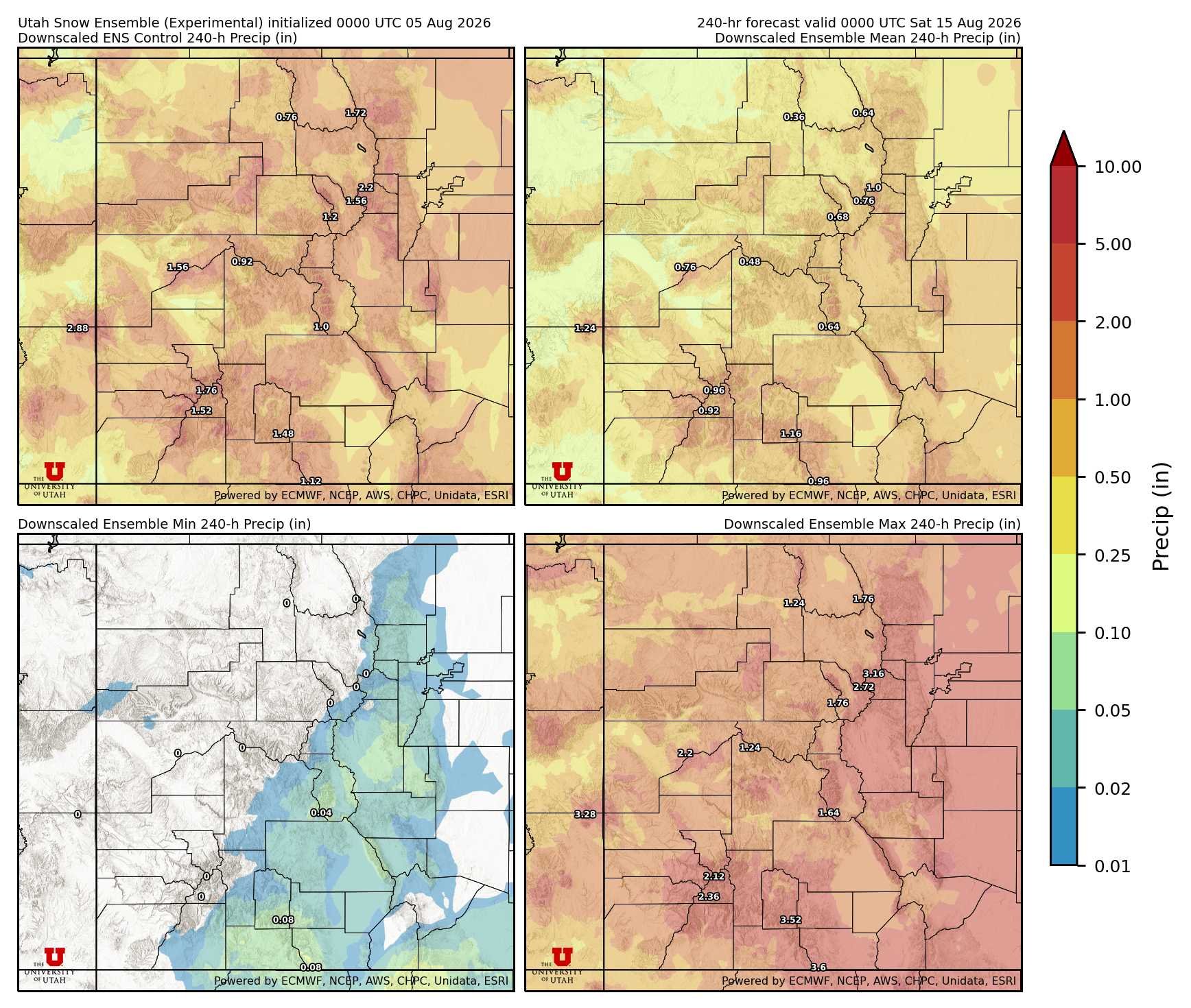 Click to enlarge the NAEFS precipitation Latest NAEFS total precipitation forecast