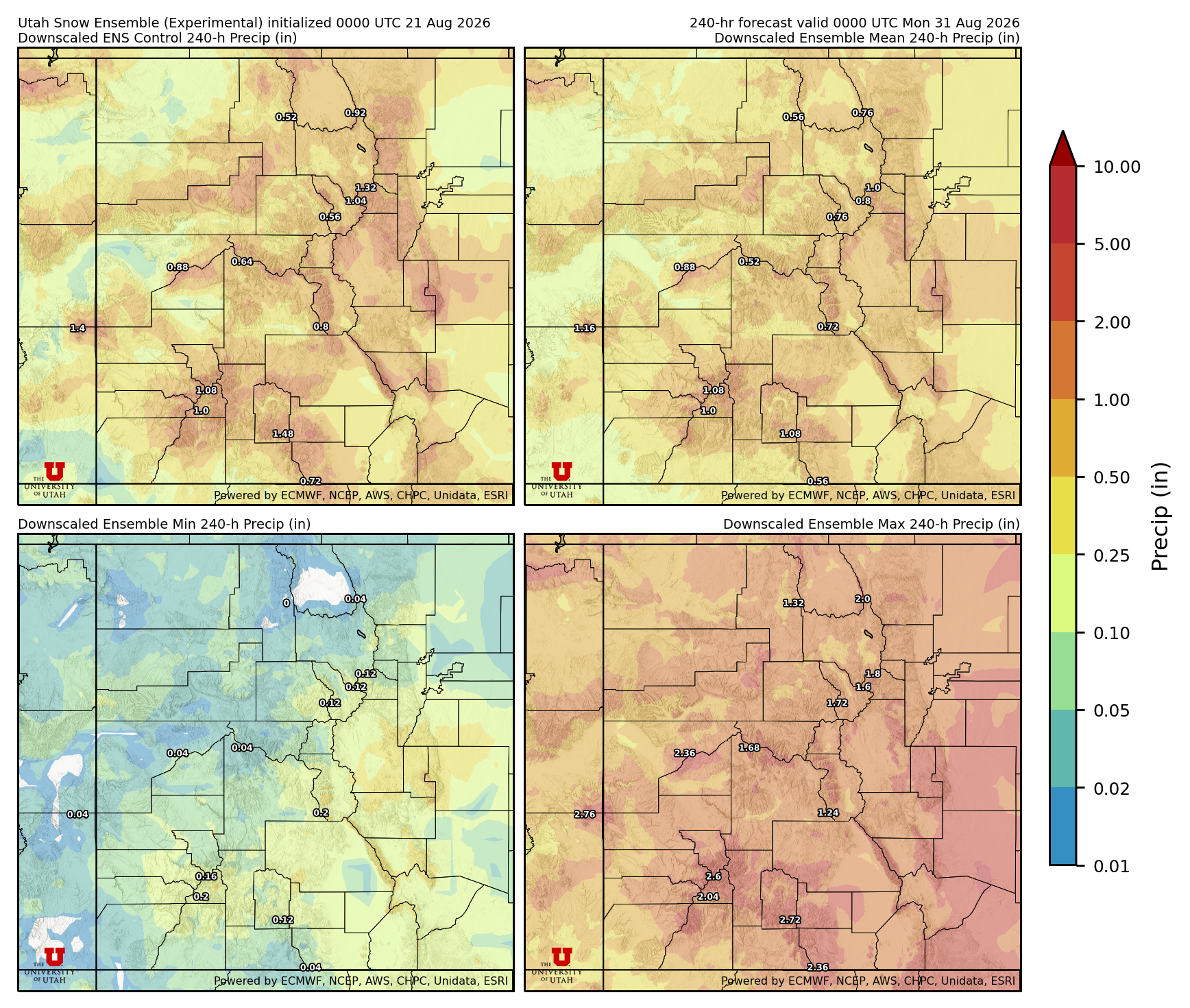 Click to enlarge the NAEFS precipitation Latest NAEFS total precipitation forecast