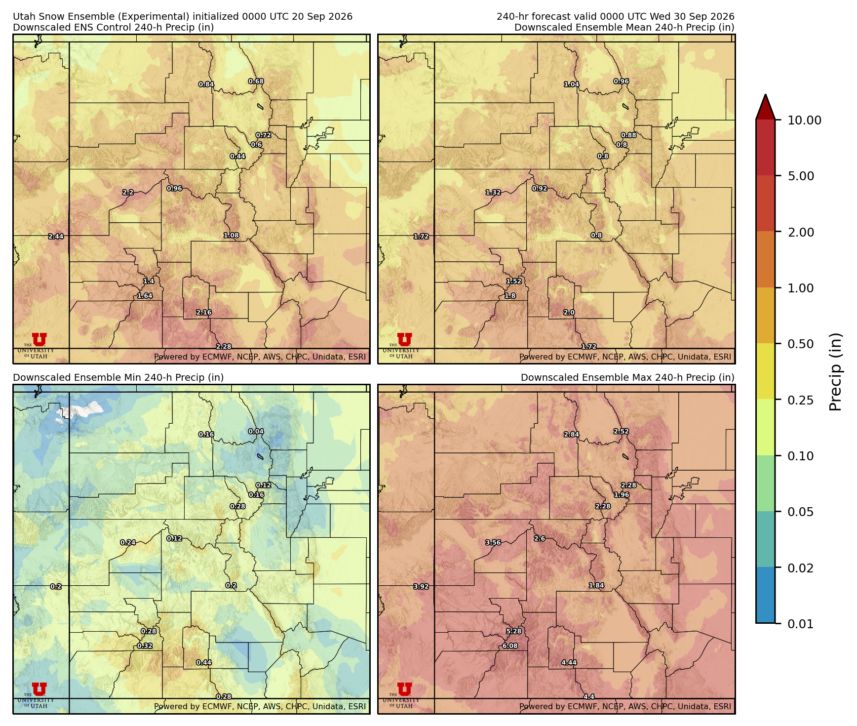 Click to enlarge the NAEFS precipitation Latest NAEFS total precipitation forecast