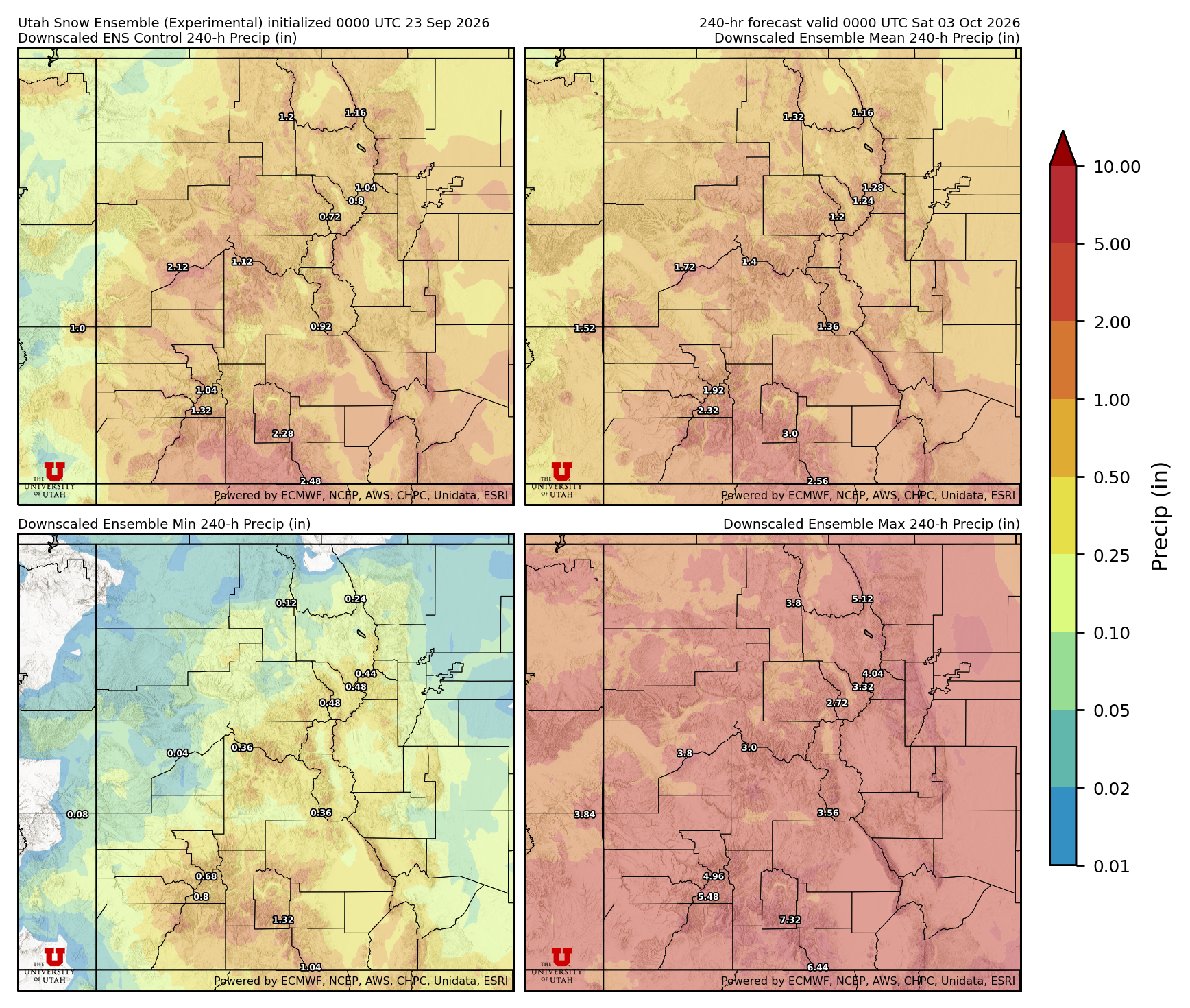 Click to enlarge the NAEFS precipitation Latest NAEFS total precipitation forecast