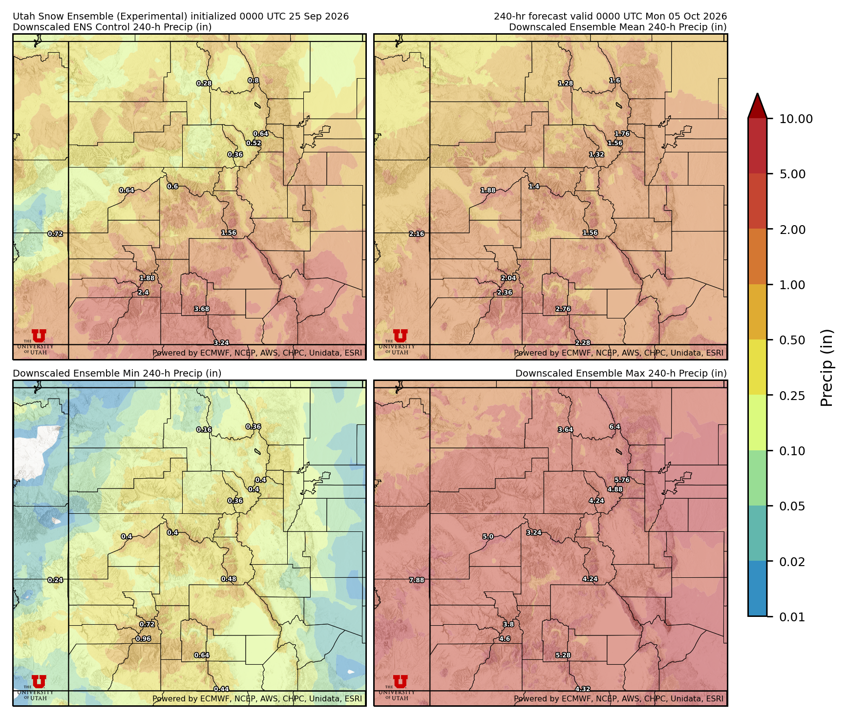 Click to enlarge the NAEFS precipitation Latest NAEFS total precipitation forecast