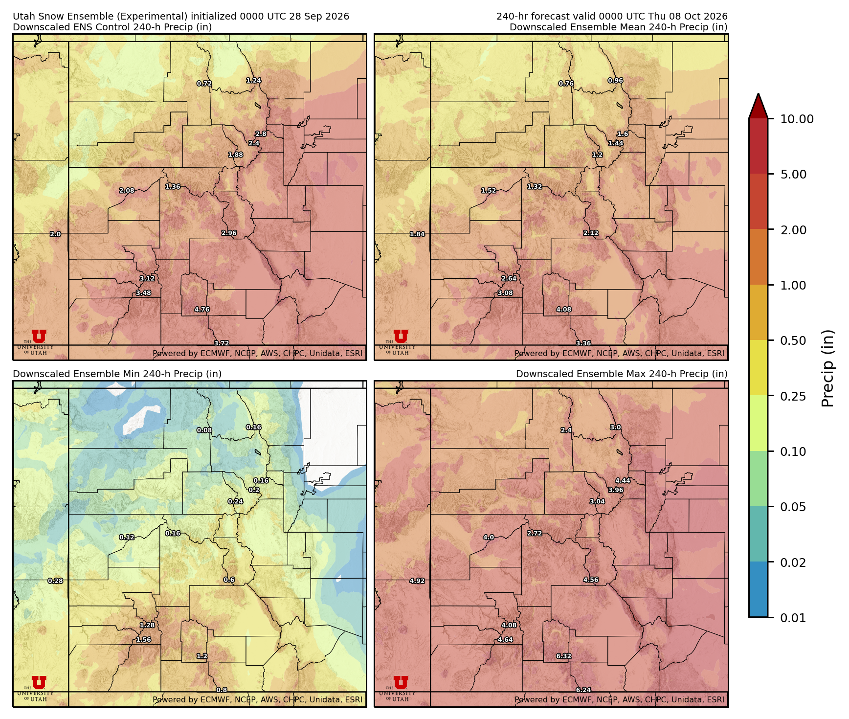 Click to enlarge the NAEFS precipitation Latest NAEFS total precipitation forecast