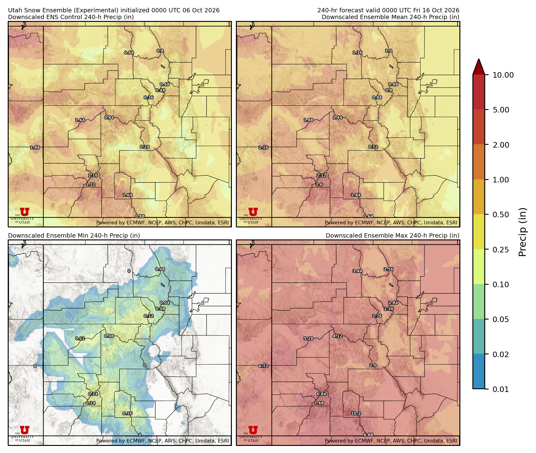 Click to enlarge the NAEFS precipitation Latest NAEFS total precipitation forecast