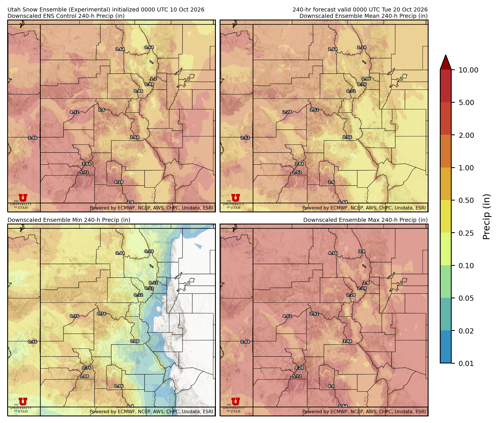 Click to enlarge the NAEFS precipitation Latest NAEFS total precipitation forecast