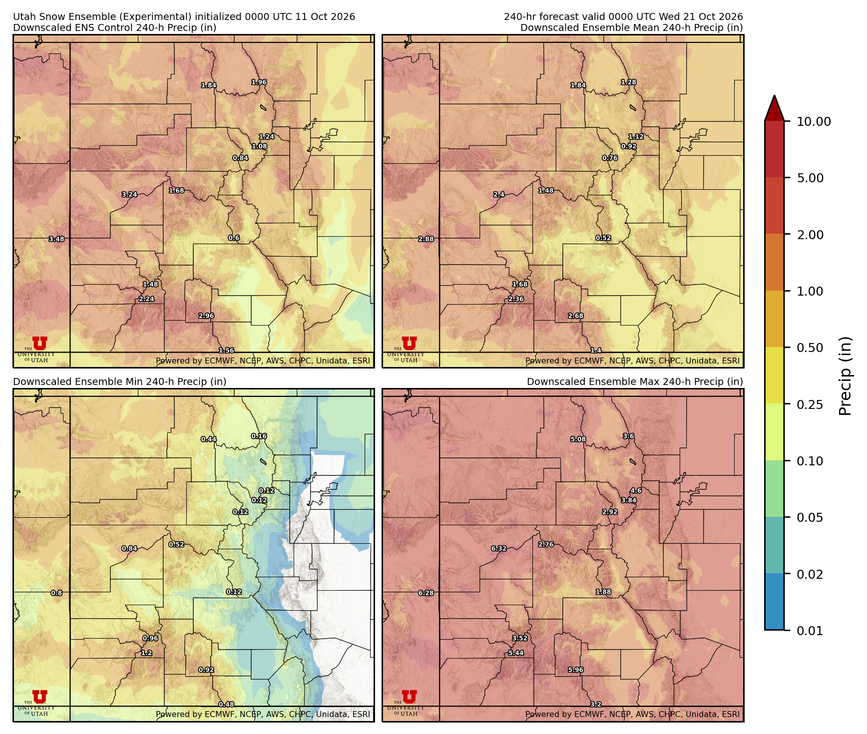 Click to enlarge the NAEFS precipitation Latest NAEFS total precipitation forecast