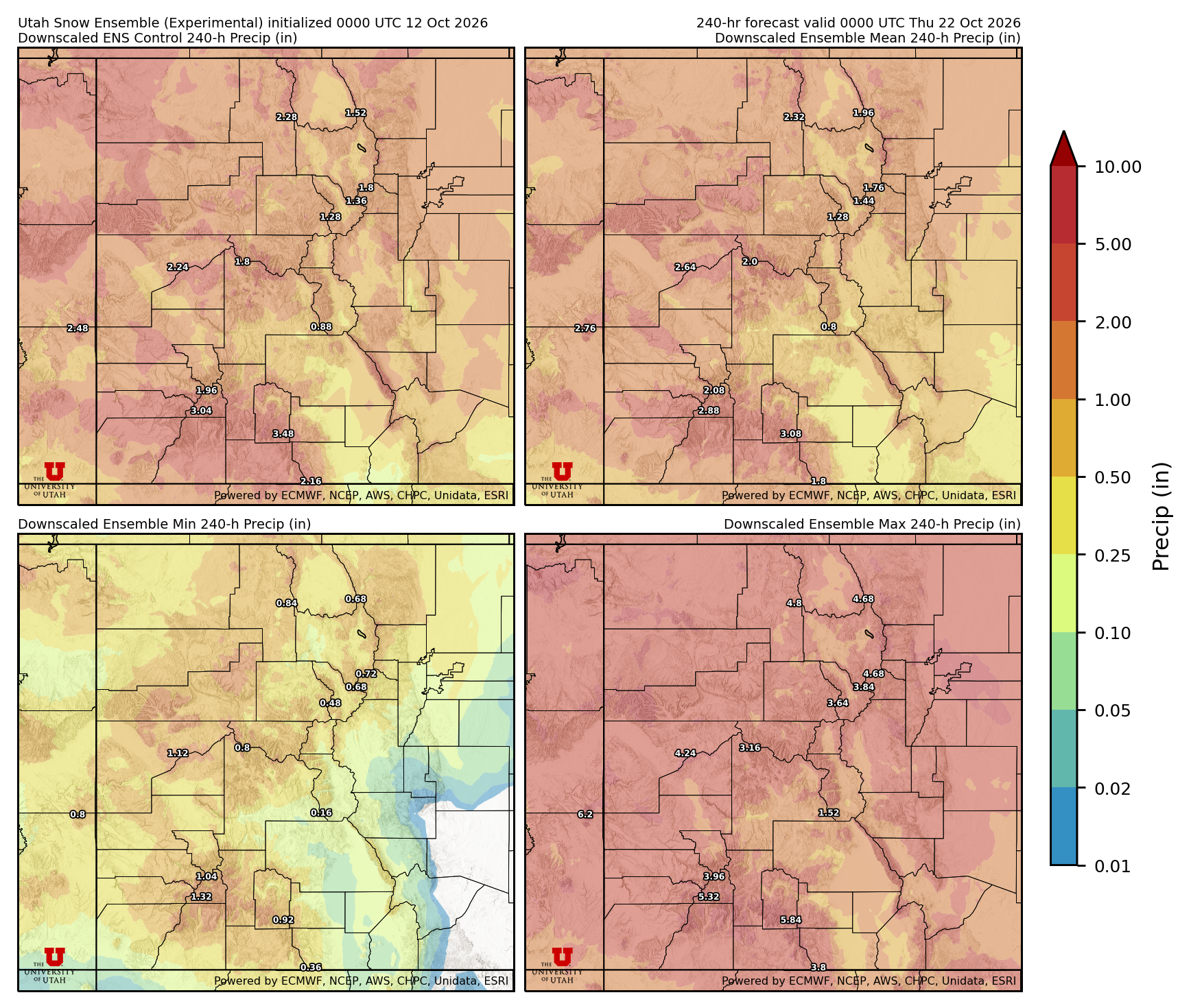Click to enlarge the NAEFS precipitation Latest NAEFS total precipitation forecast