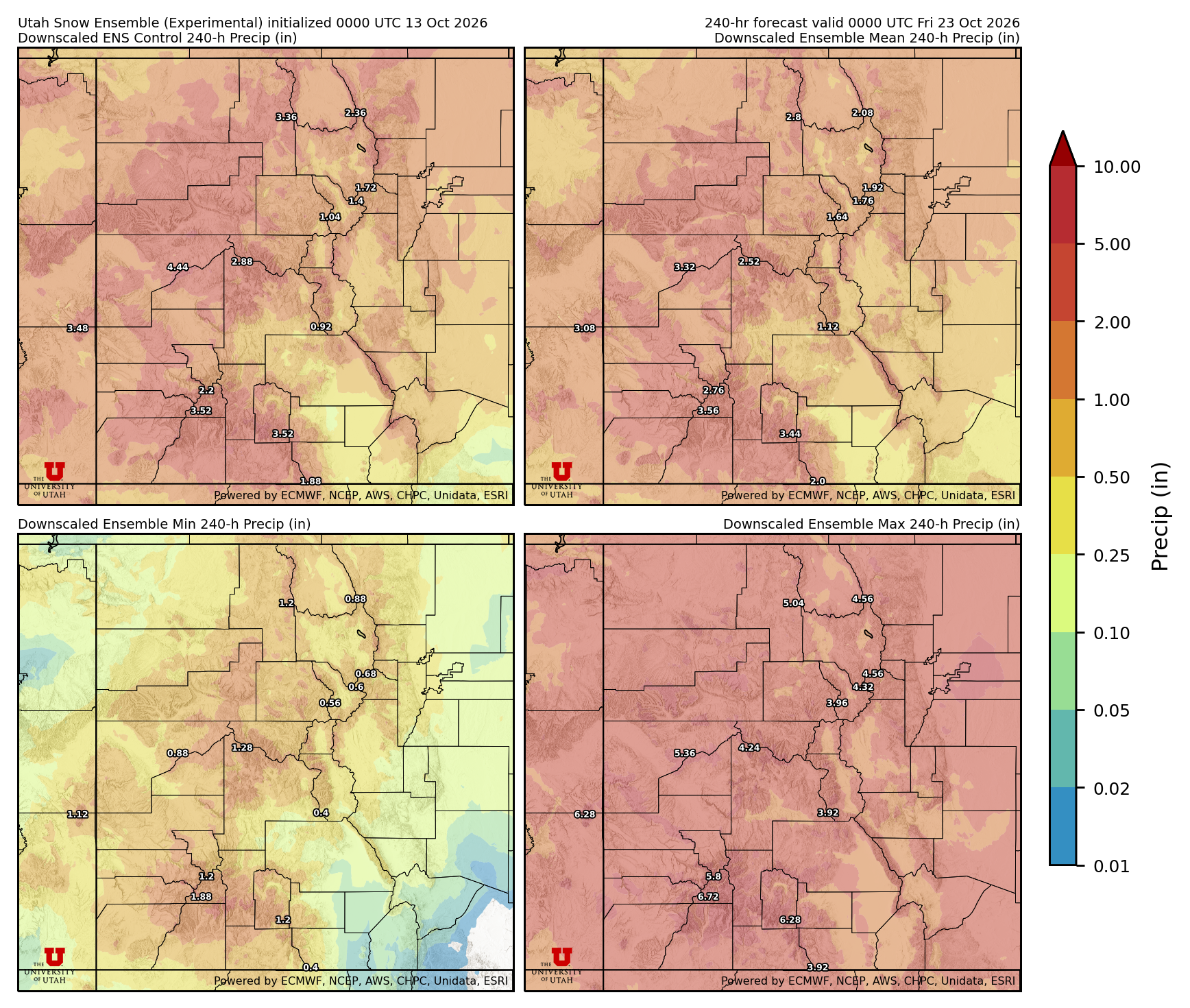 Click to enlarge the NAEFS precipitation Latest NAEFS total precipitation forecast