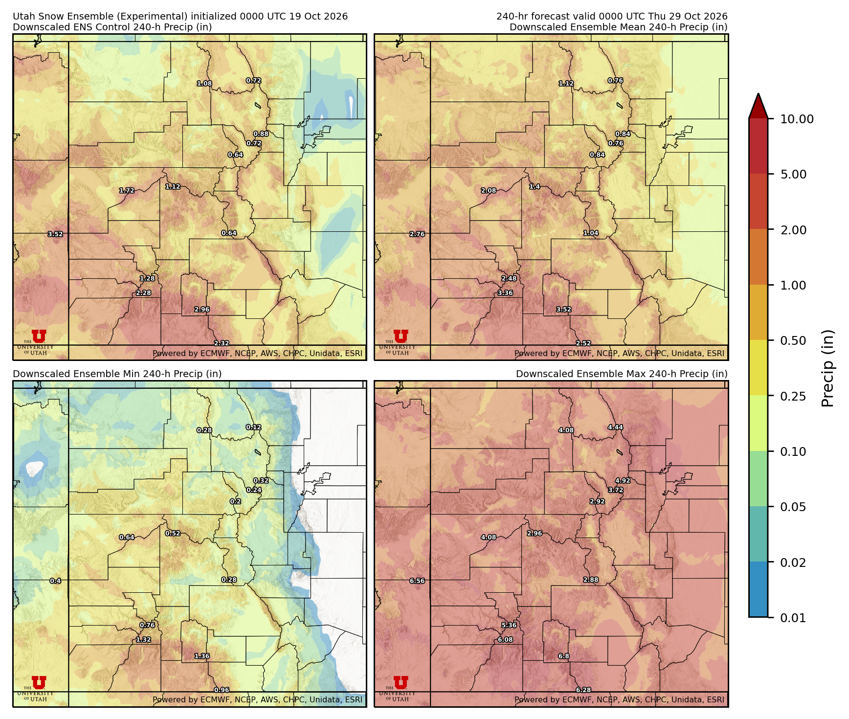 Click to enlarge the NAEFS precipitation Latest NAEFS total precipitation forecast