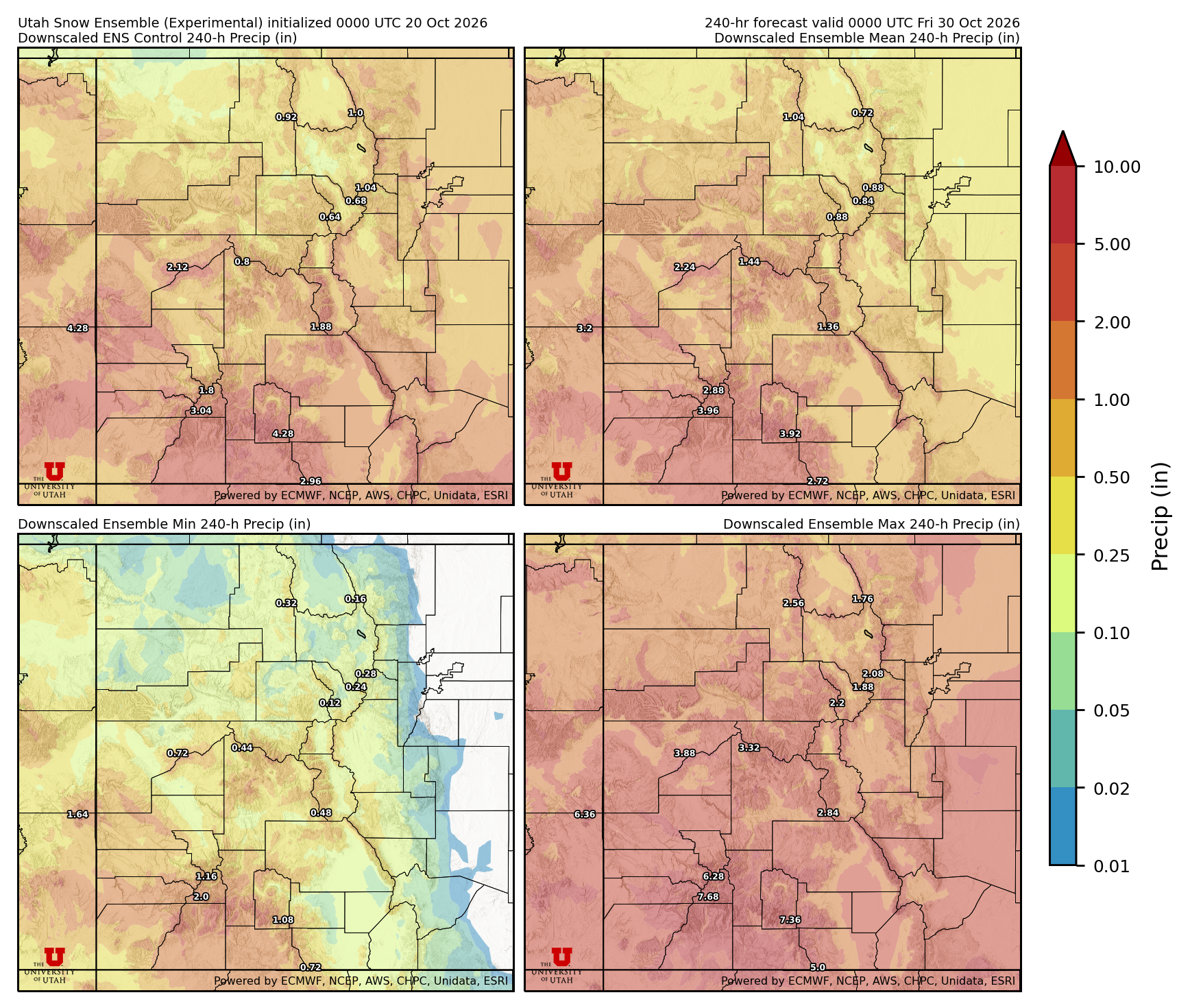 Click to enlarge the NAEFS precipitation Latest NAEFS total precipitation forecast
