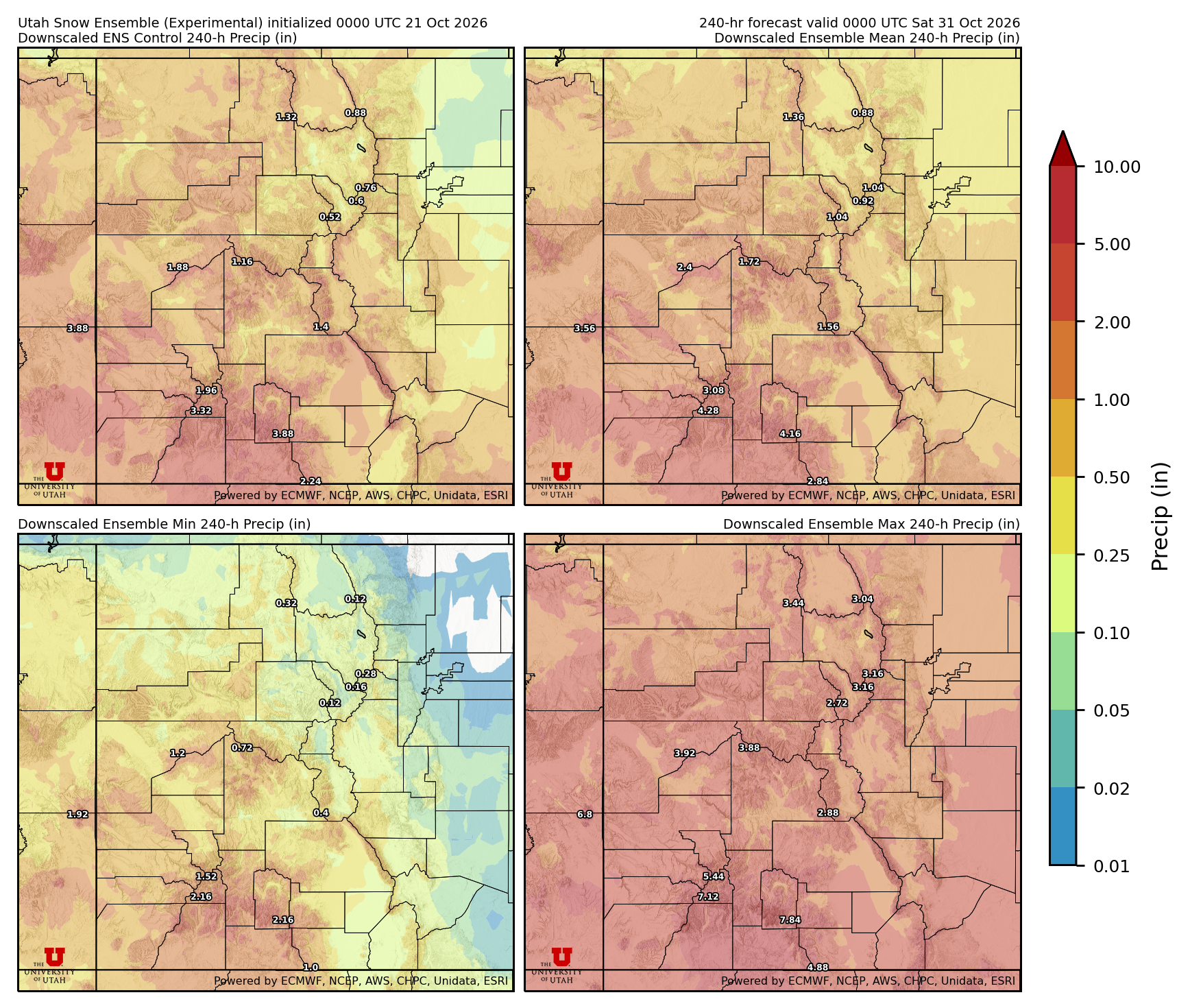 Click to enlarge the NAEFS precipitation Latest NAEFS total precipitation forecast