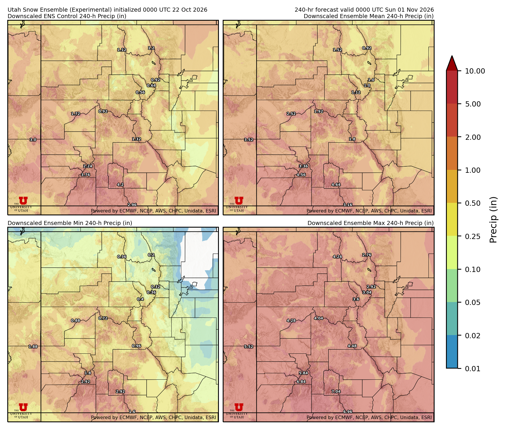 Click to enlarge the NAEFS precipitation Latest NAEFS total precipitation forecast