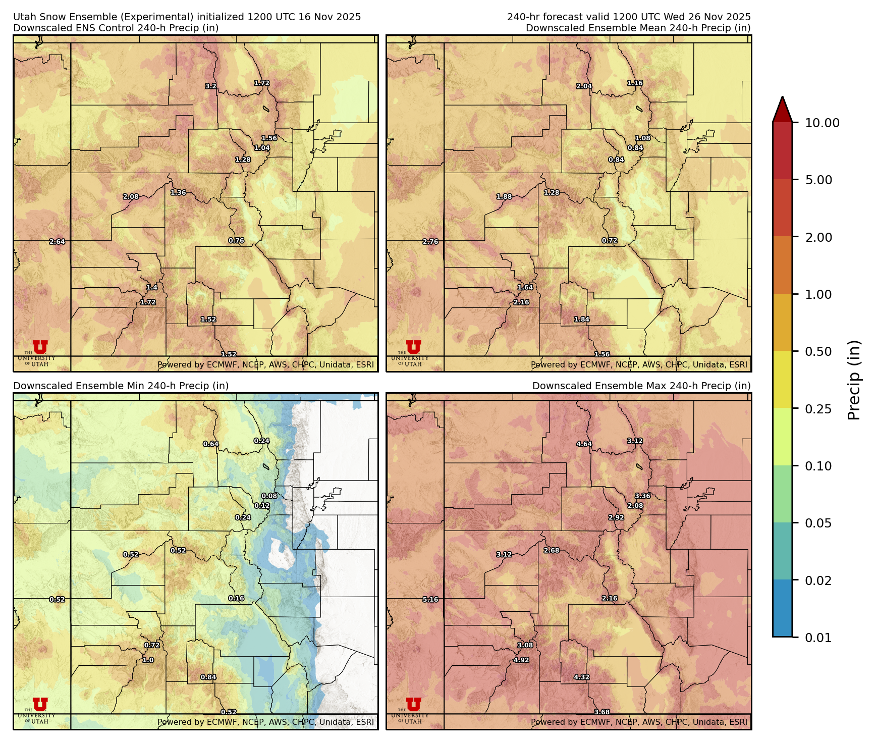 Click to enlarge the NAEFS precipitation Latest NAEFS total precipitation forecast