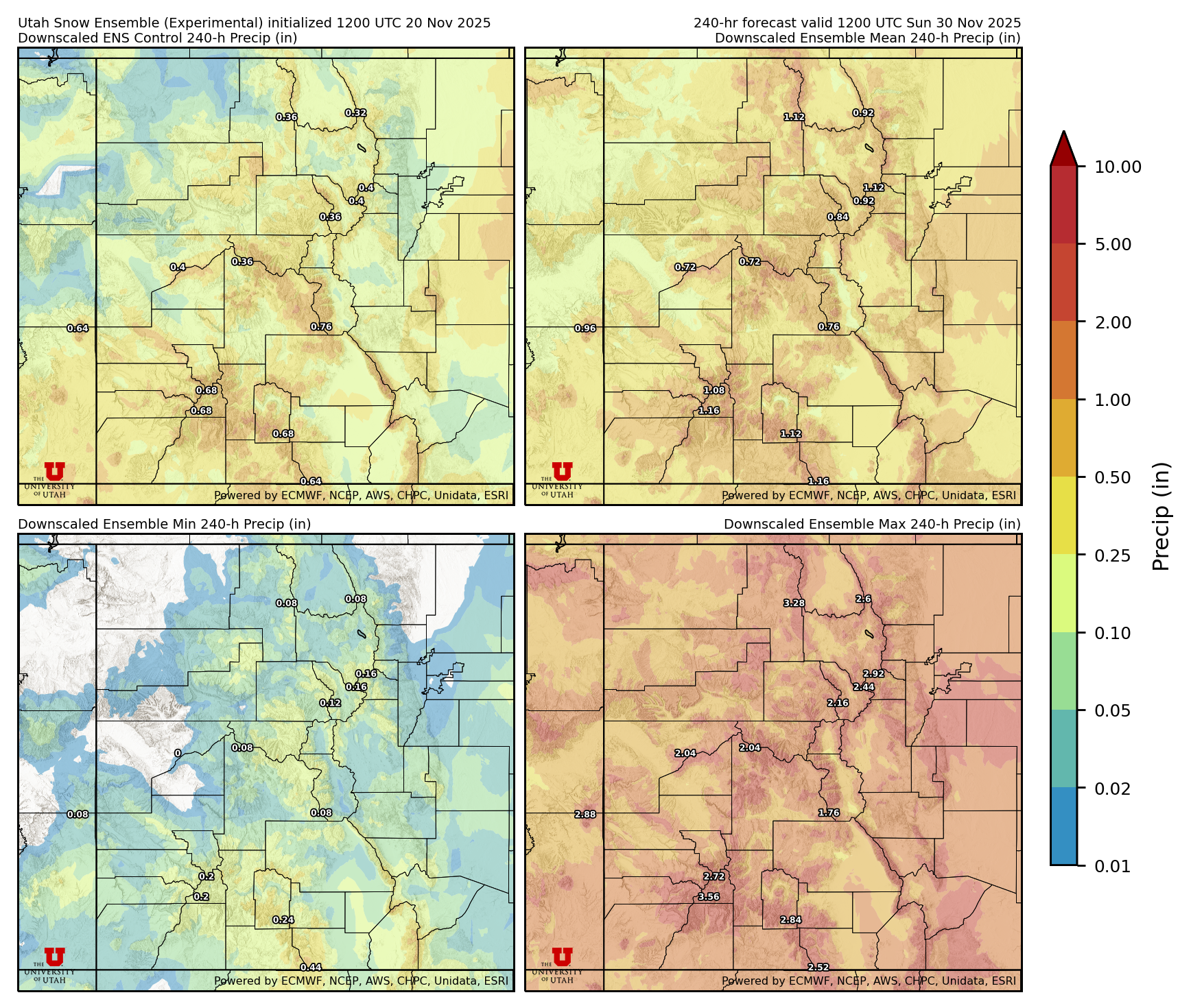 Latest NAEFS total precipitation forecast