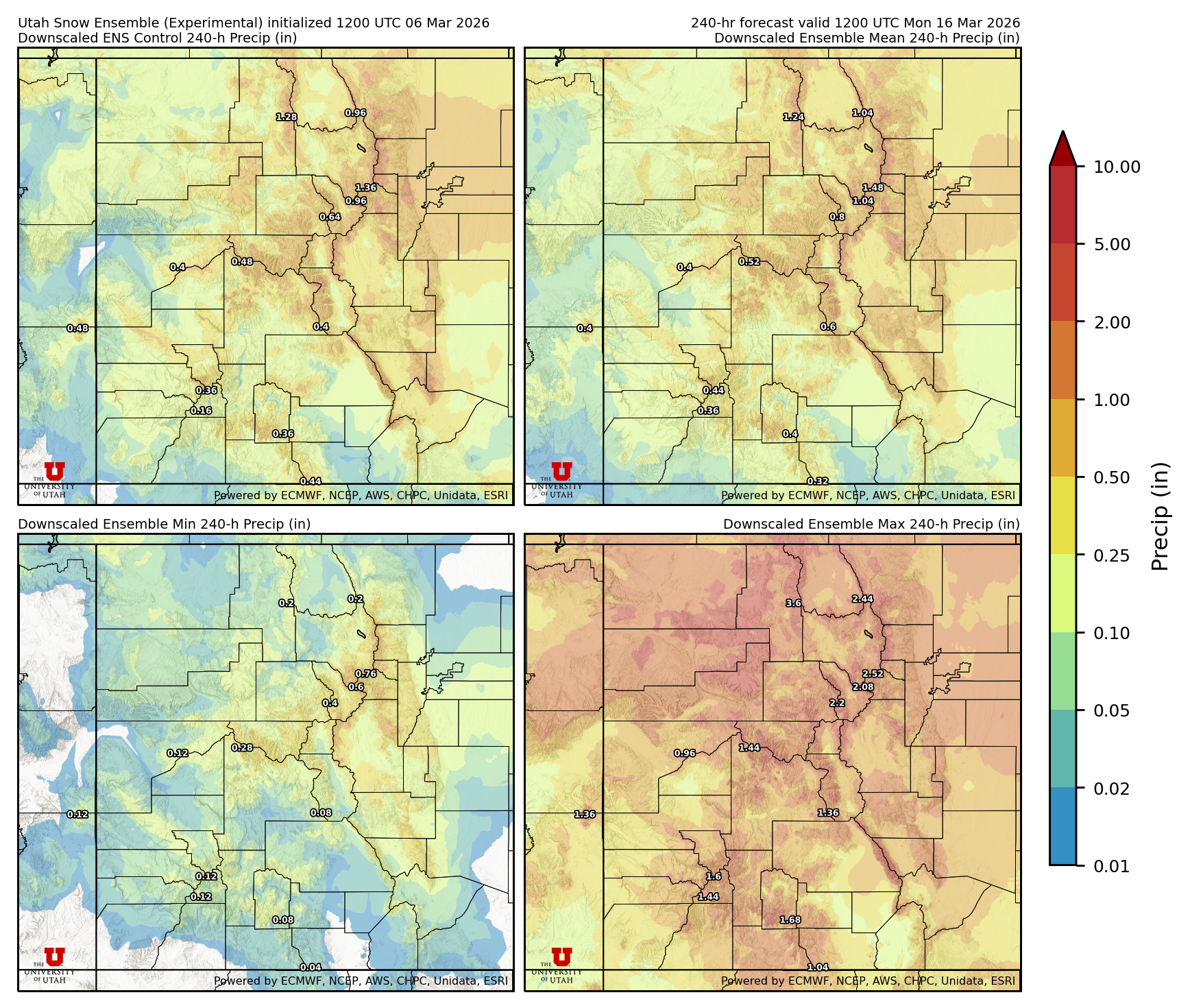 Latest NAEFS total precipitation forecast