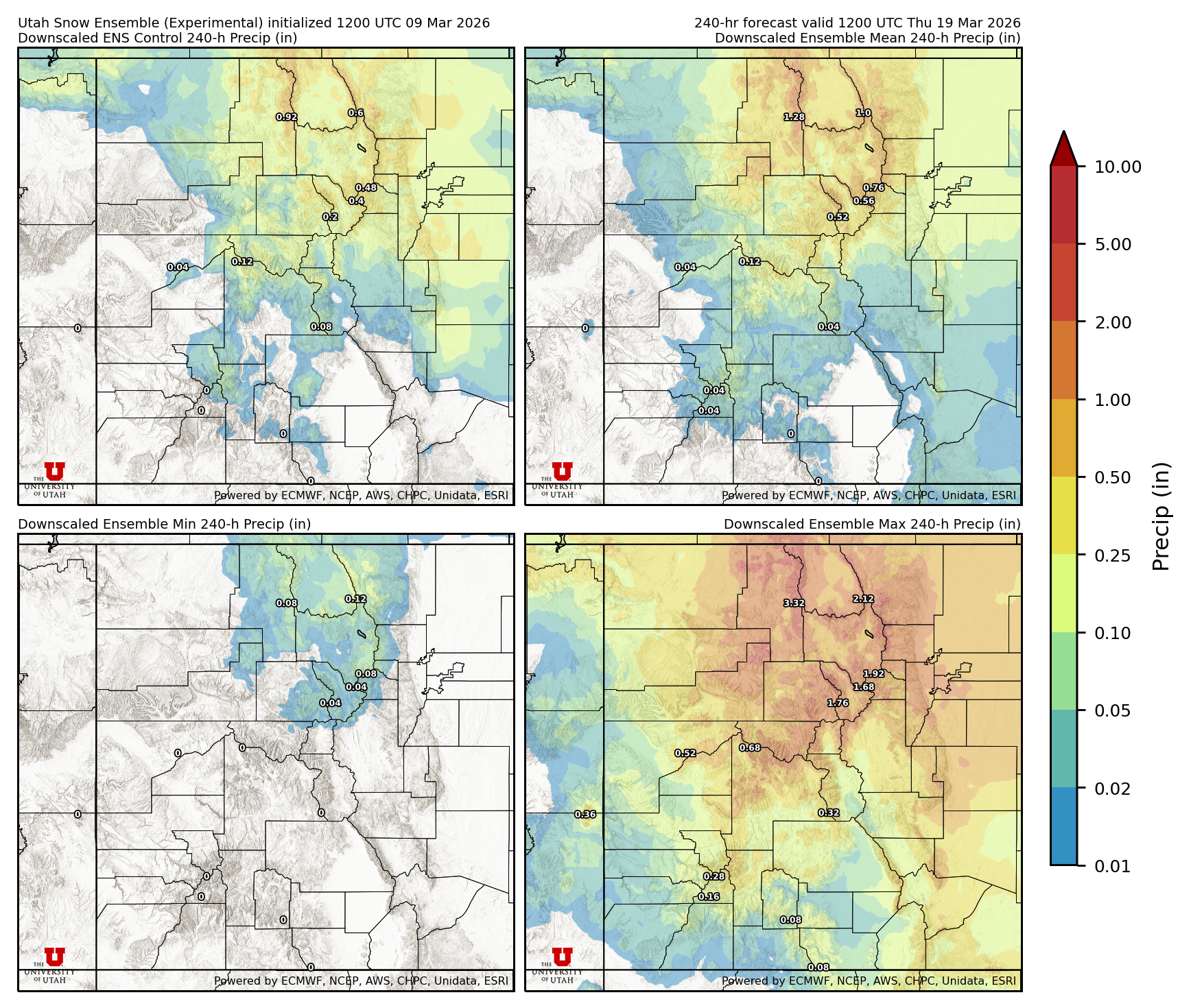 Latest NAEFS total precipitation forecast