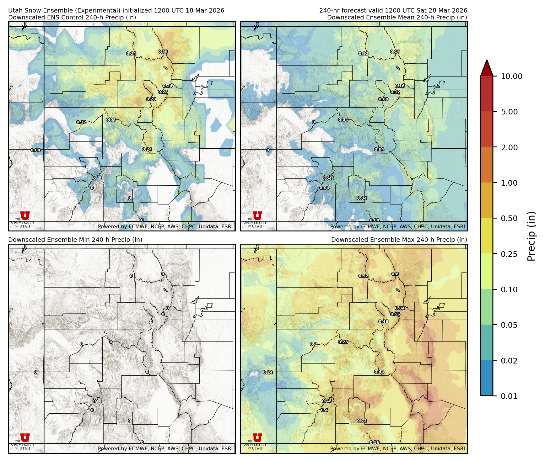 Latest NAEFS total precipitation forecast