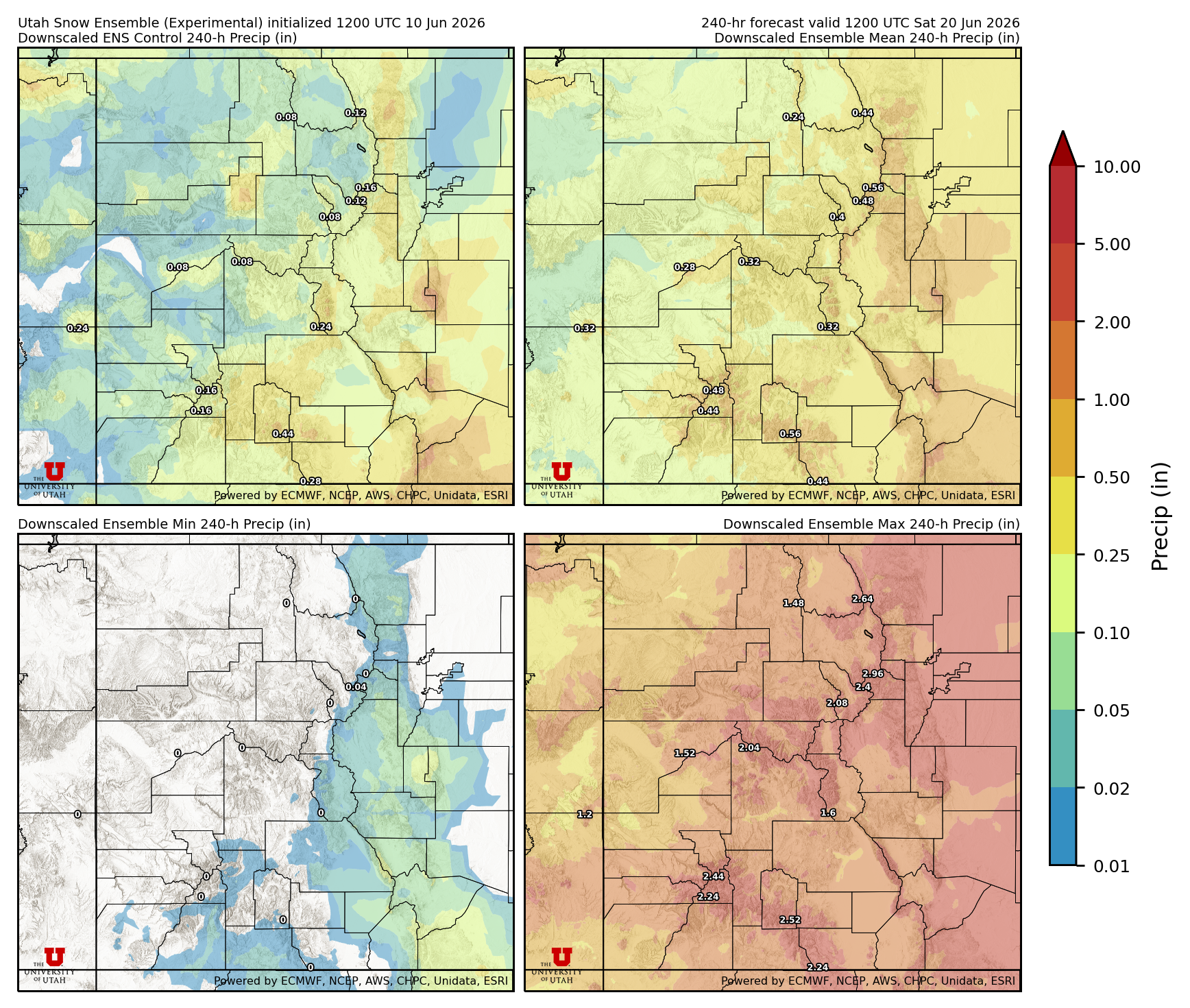 Latest NAEFS total precipitation forecast