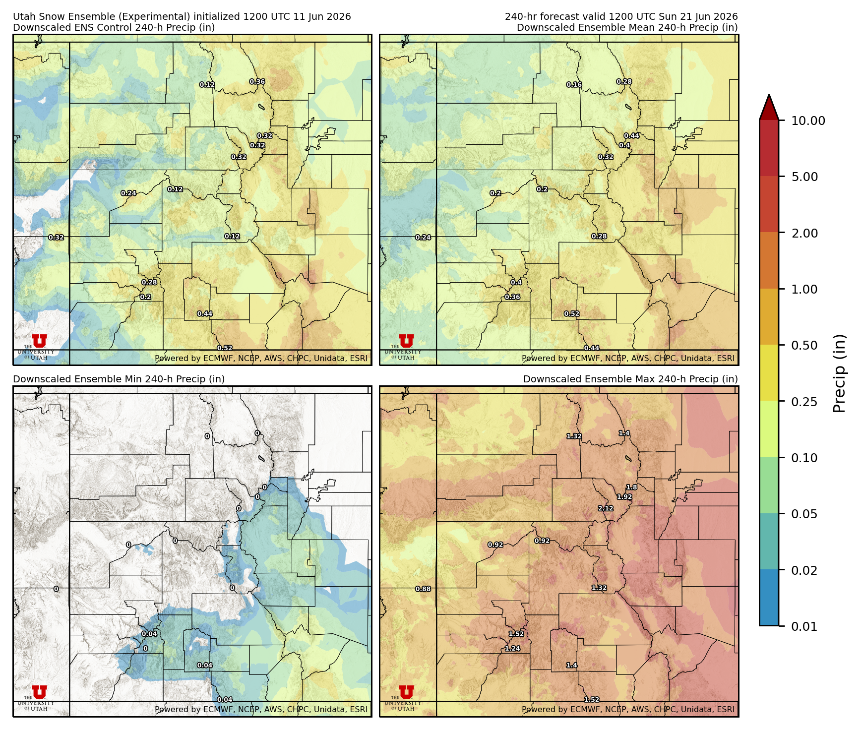 Click to enlarge the NAEFS precipitation Latest NAEFS total precipitation forecast