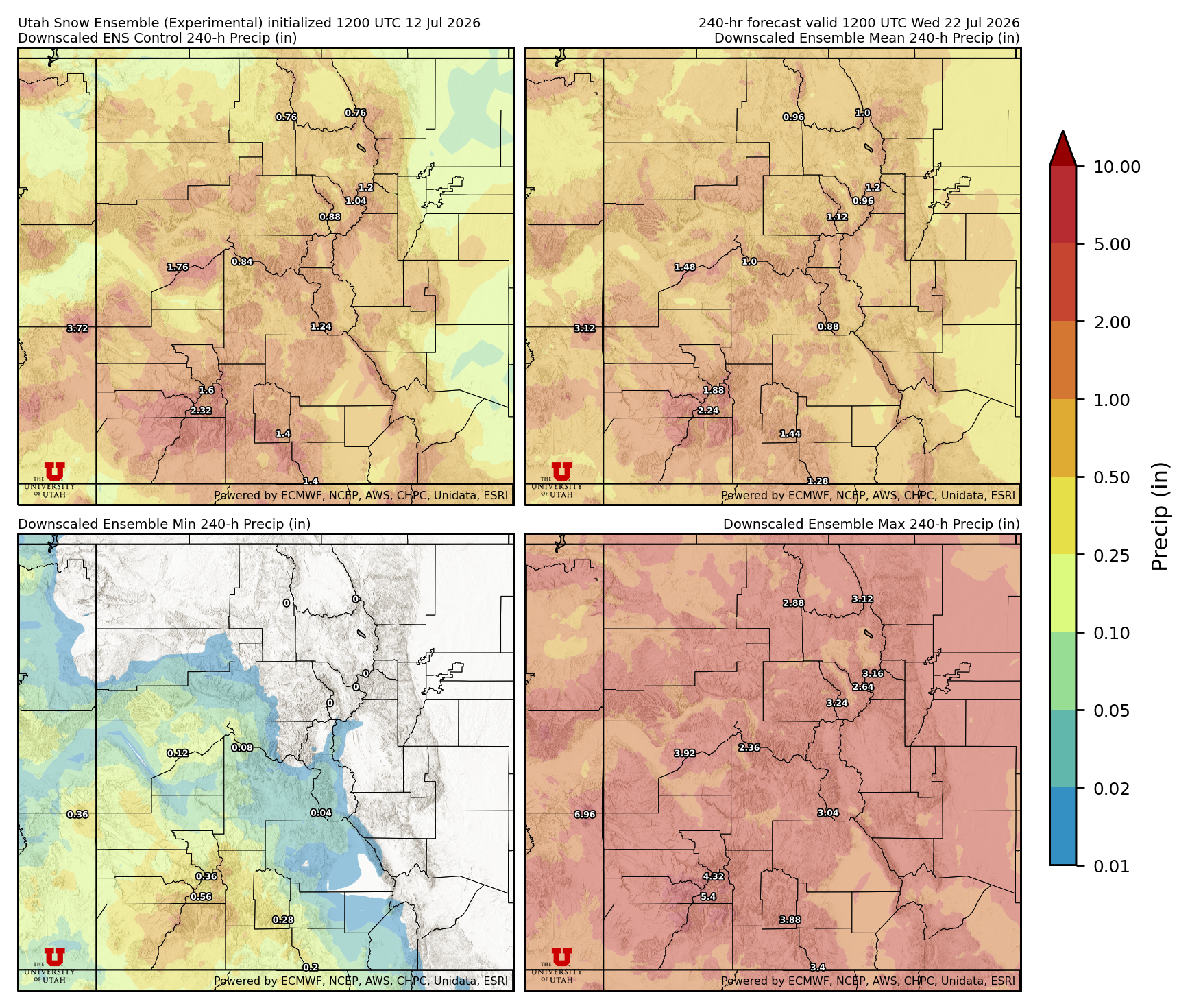 Click to enlarge the NAEFS precipitation Latest NAEFS total precipitation forecast
