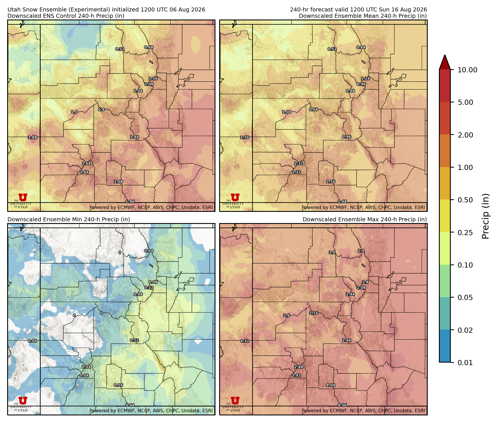 Click to enlarge the NAEFS precipitation Latest NAEFS total precipitation forecast
