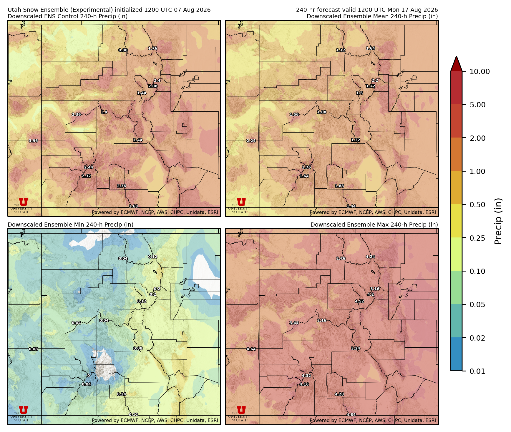 Click to enlarge the NAEFS precipitation Latest NAEFS total precipitation forecast