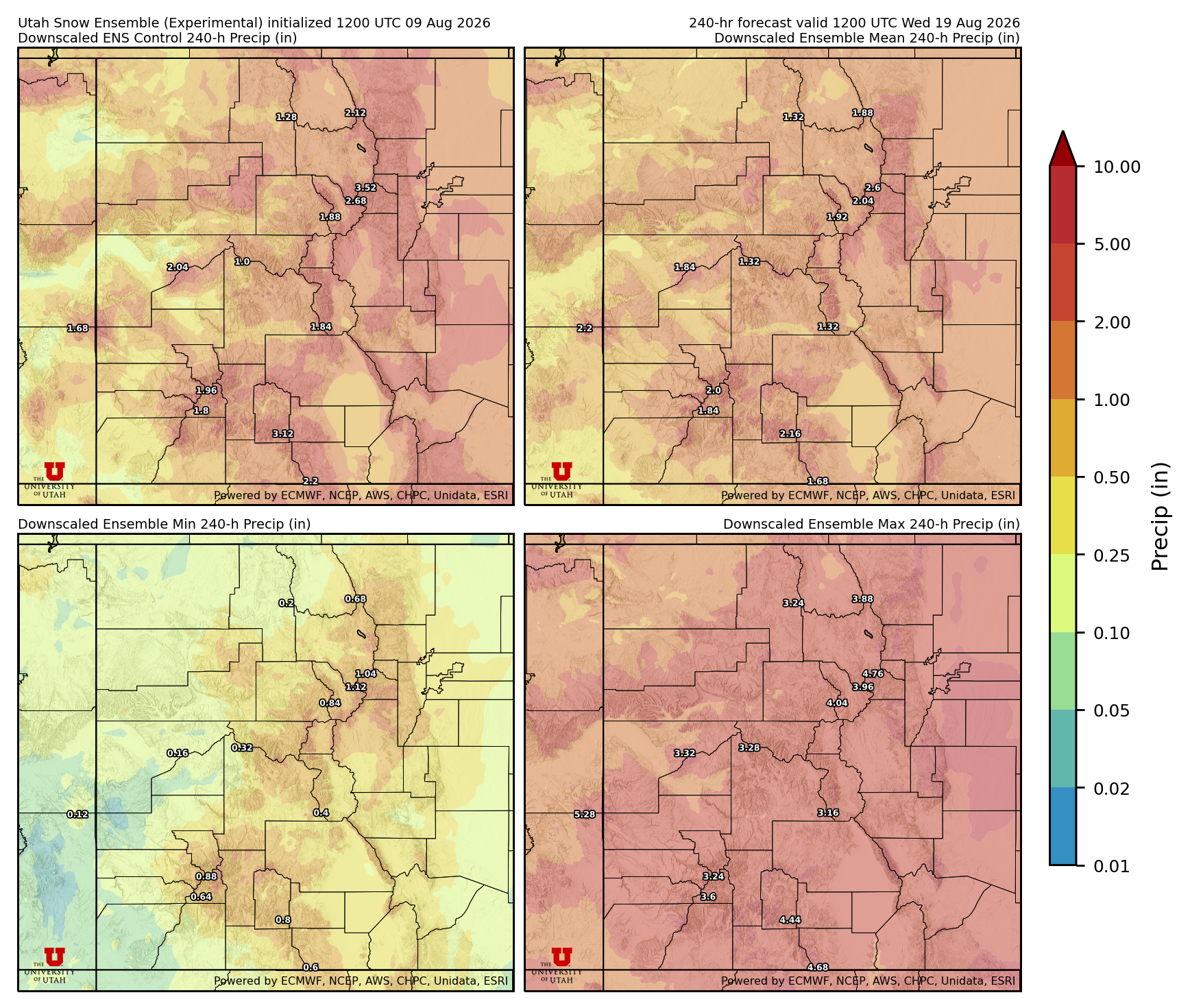 Click to enlarge the NAEFS precipitation Latest NAEFS total precipitation forecast