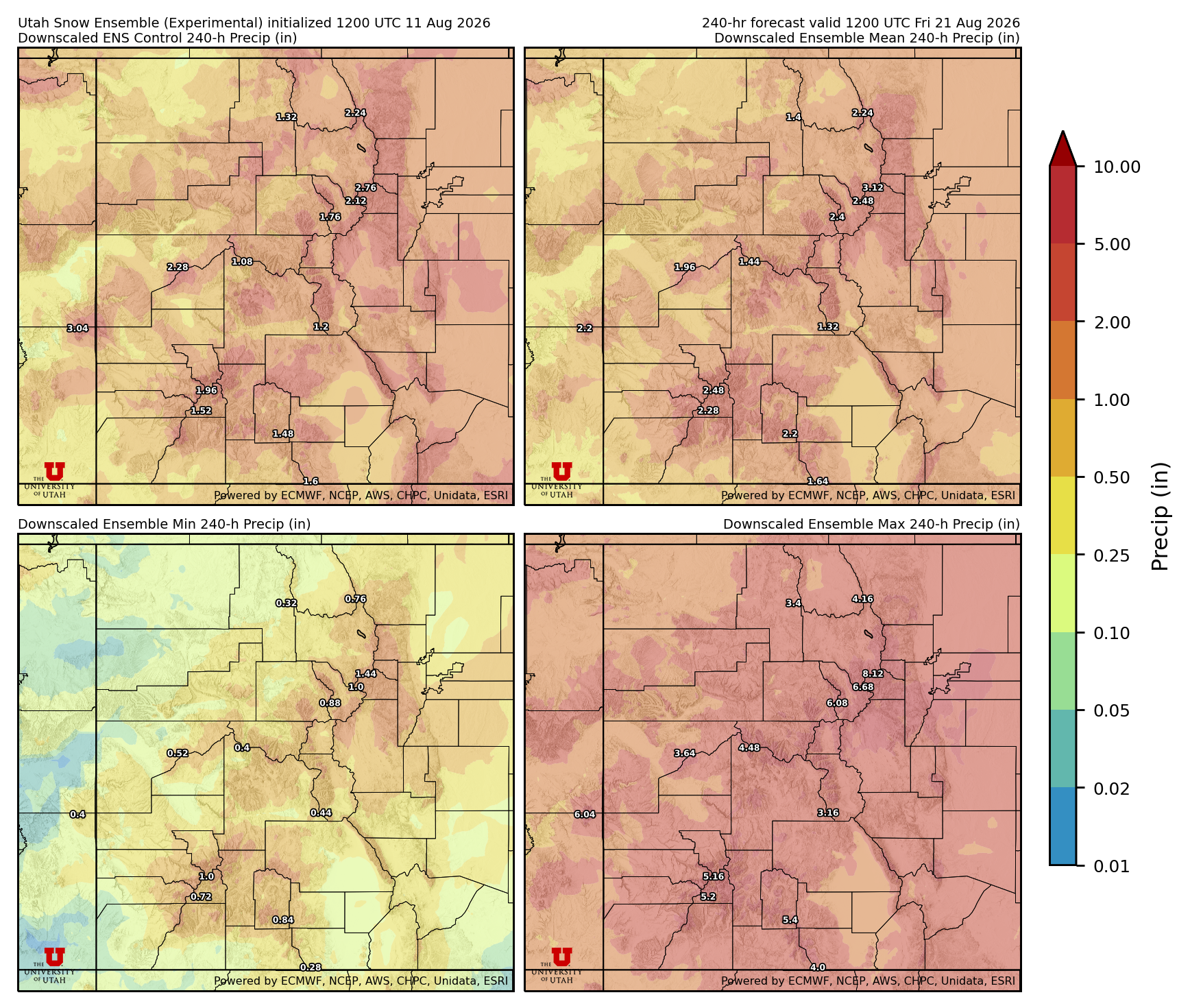 Click to enlarge the NAEFS precipitation Latest NAEFS total precipitation forecast