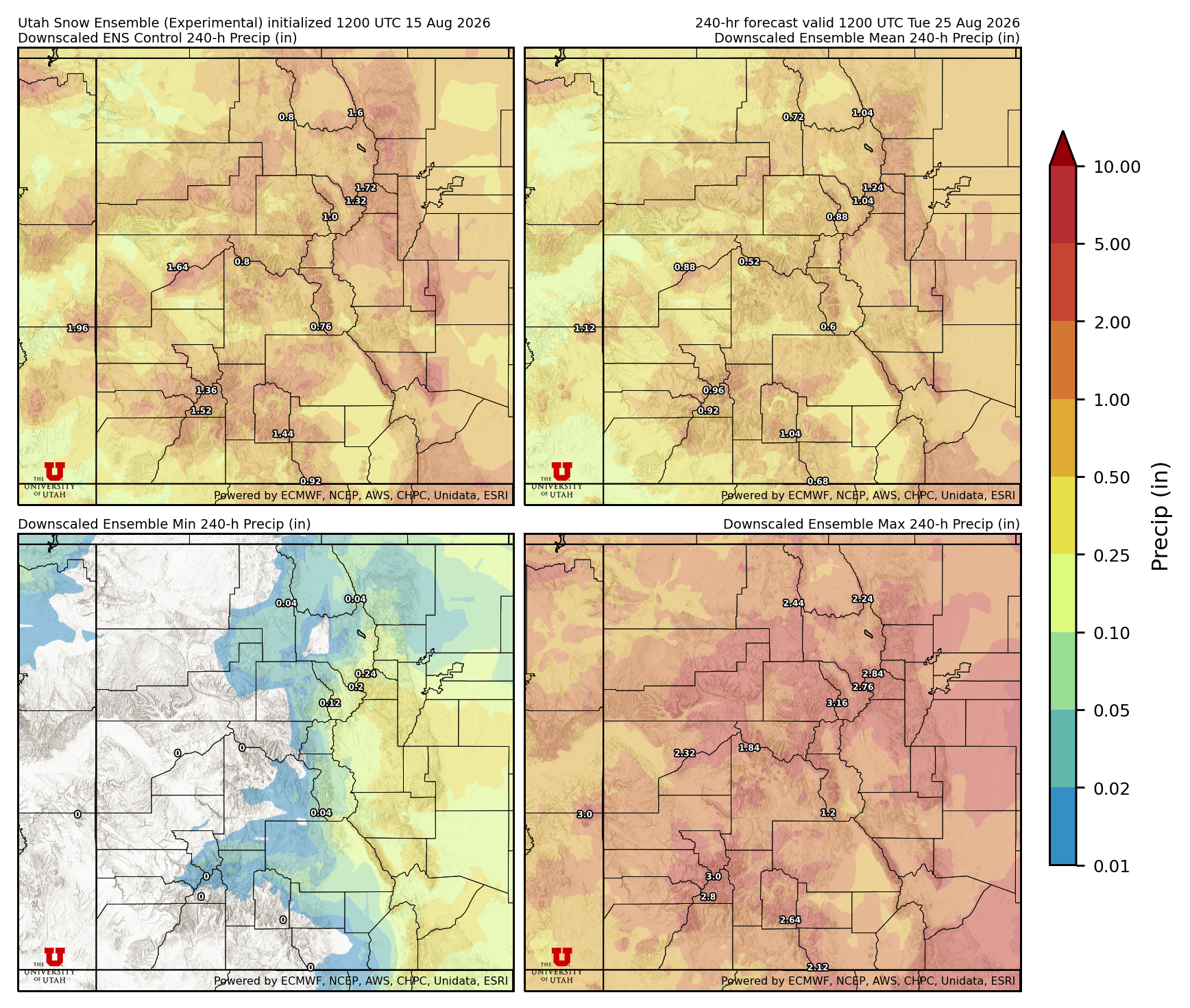 Click to enlarge the NAEFS precipitation Latest NAEFS total precipitation forecast