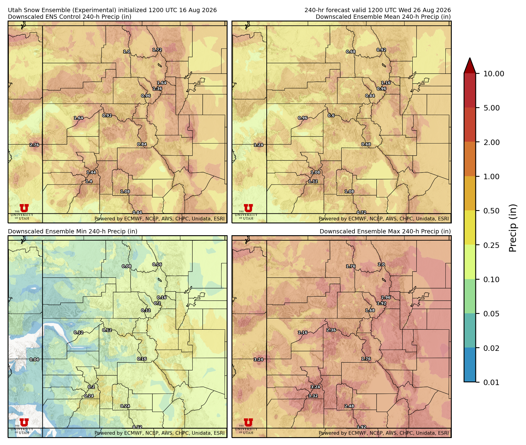 Click to enlarge the NAEFS precipitation Latest NAEFS total precipitation forecast