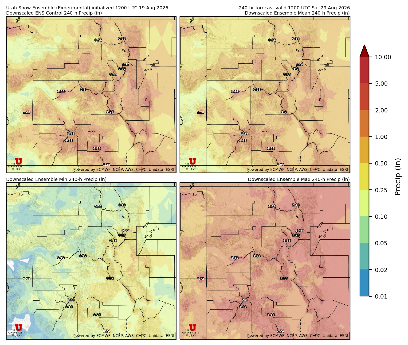 Click to enlarge the NAEFS precipitation Latest NAEFS total precipitation forecast