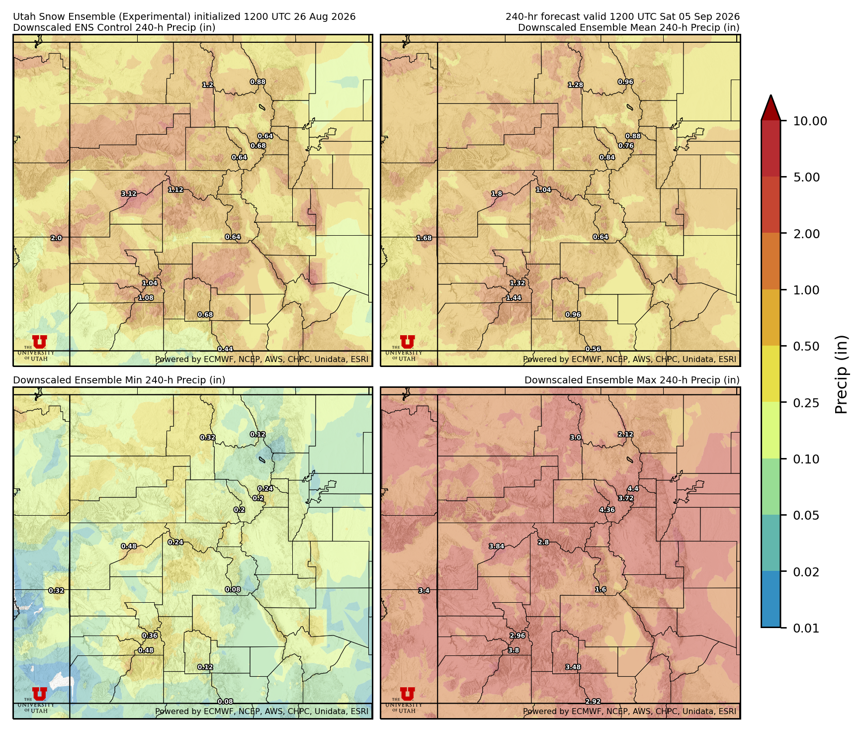 Click to enlarge the NAEFS precipitation Latest NAEFS total precipitation forecast