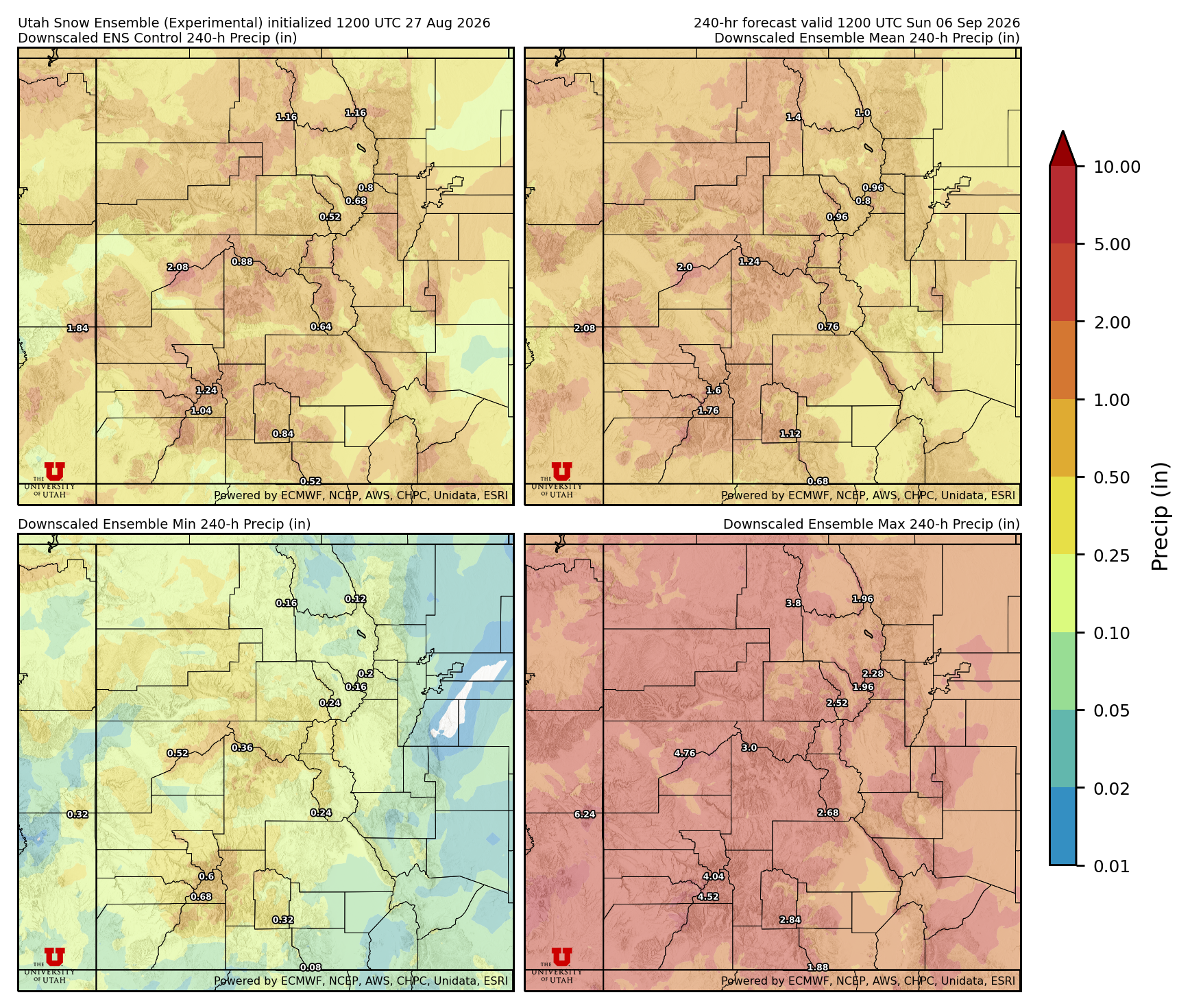 Click to enlarge the NAEFS precipitation Latest NAEFS total precipitation forecast