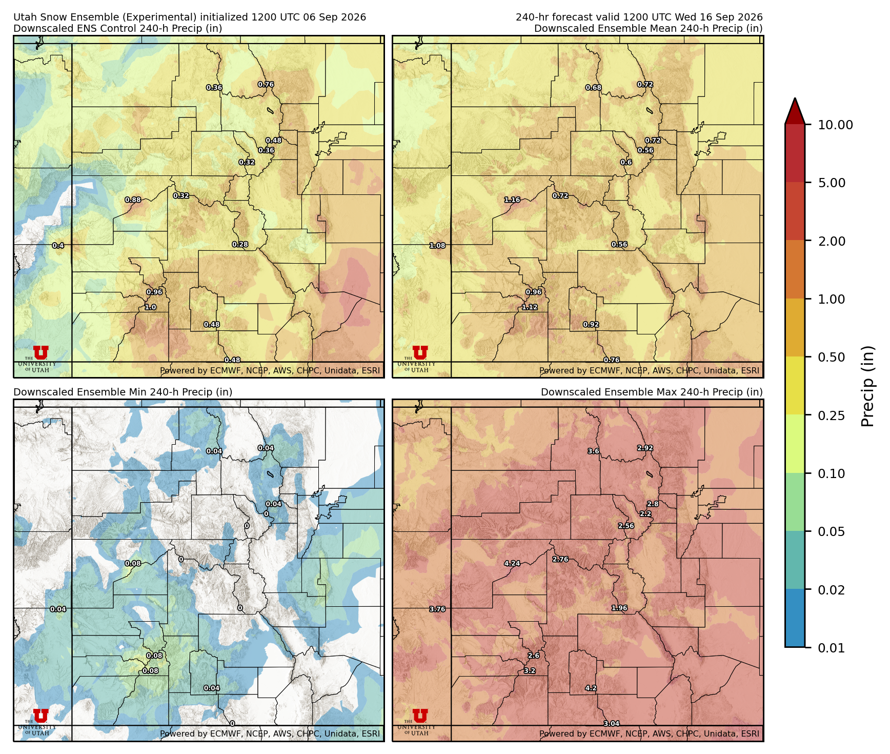 Click to enlarge the NAEFS precipitation Latest NAEFS total precipitation forecast