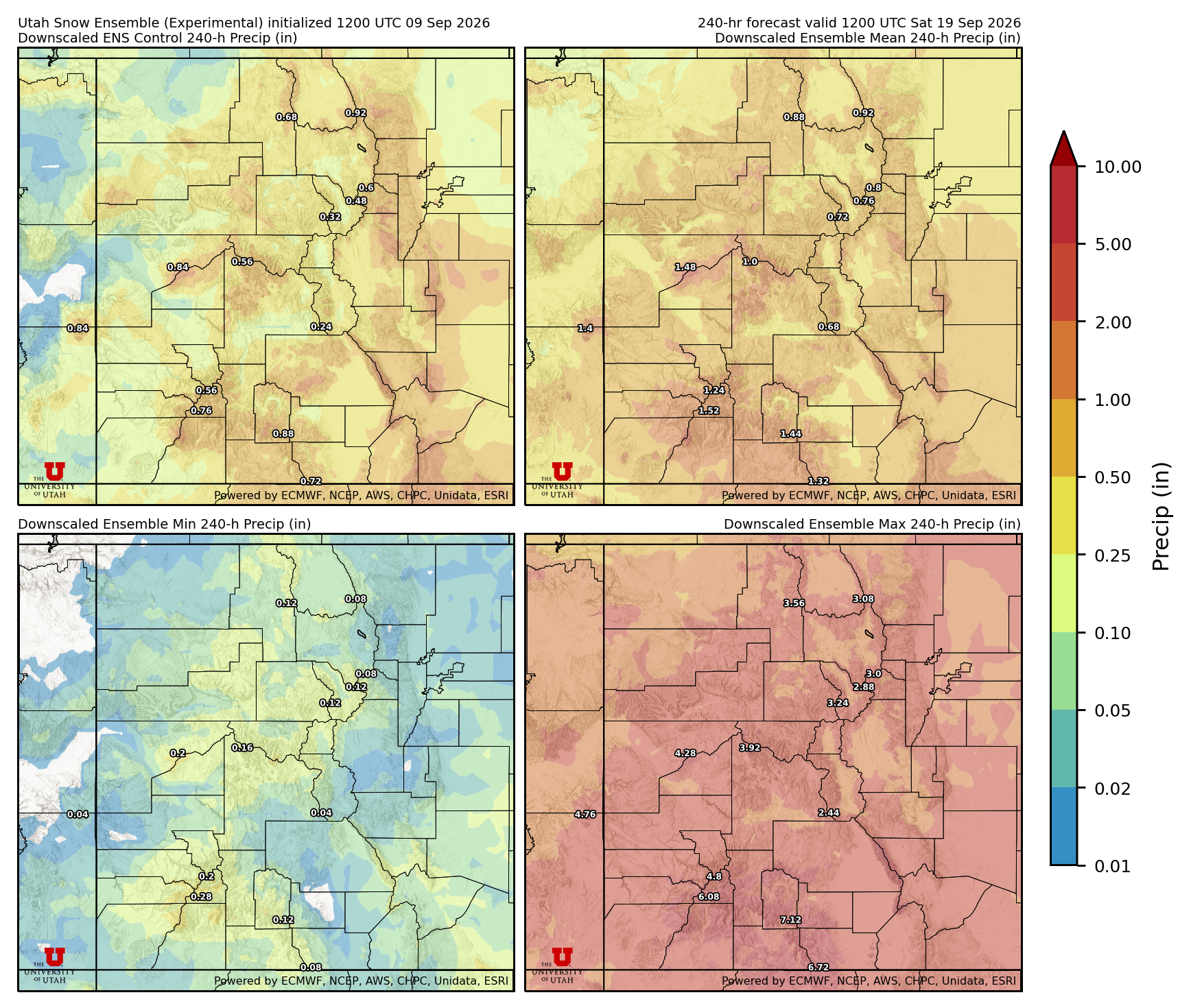 Click to enlarge the NAEFS precipitation Latest NAEFS total precipitation forecast
