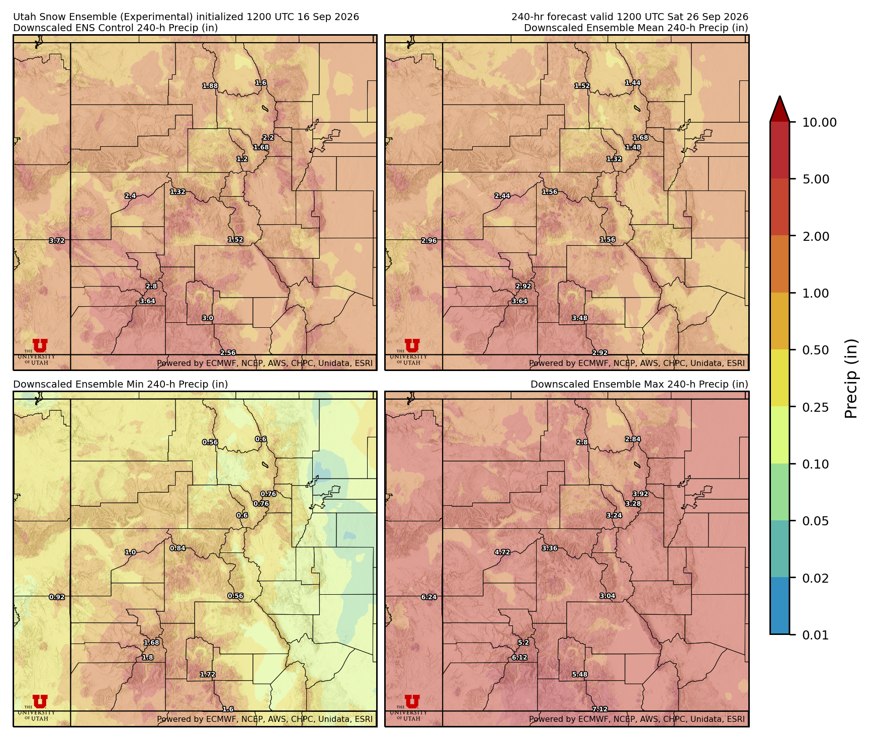 Click to enlarge the NAEFS precipitation Latest NAEFS total precipitation forecast