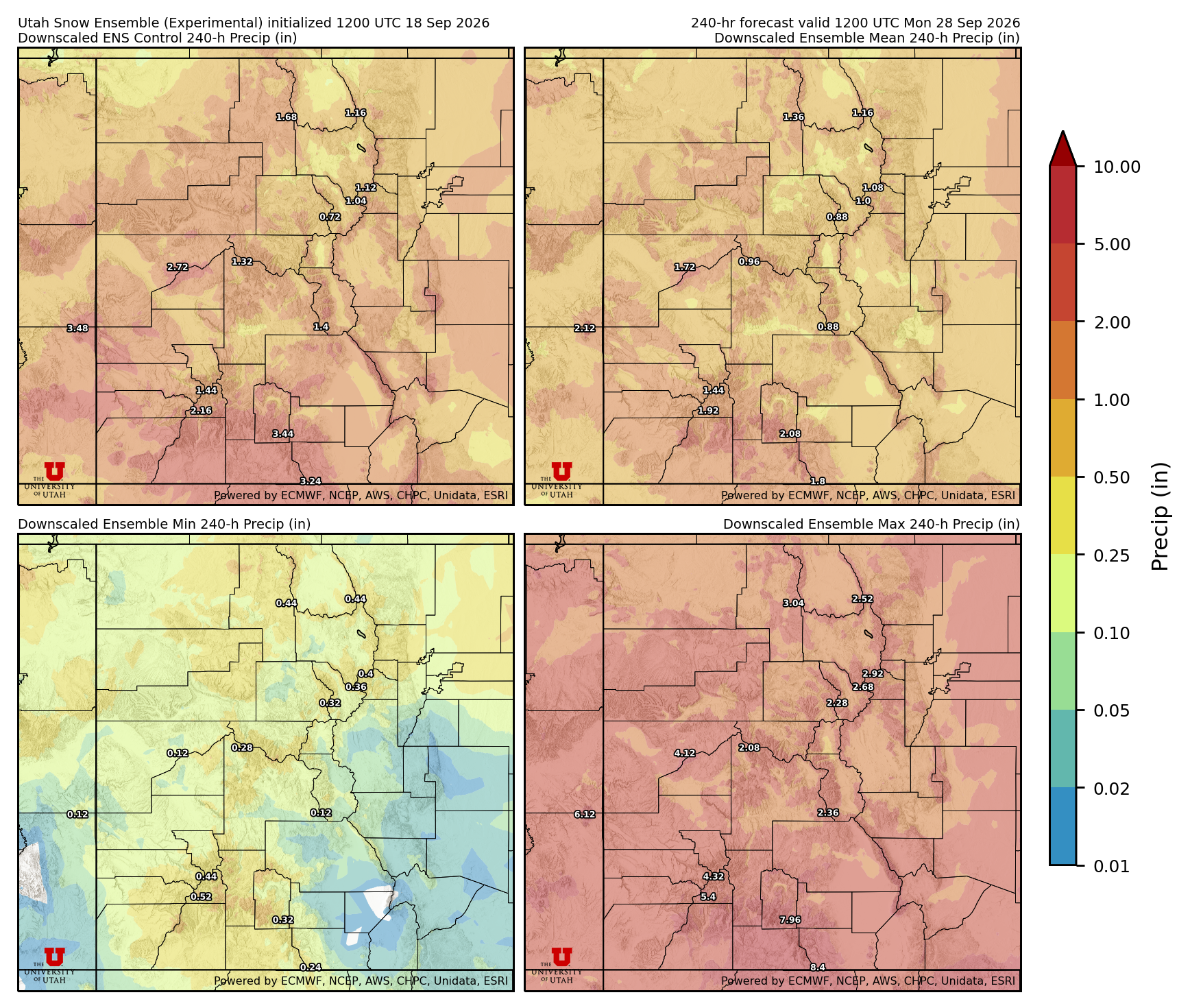 Click to enlarge the NAEFS precipitation Latest NAEFS total precipitation forecast