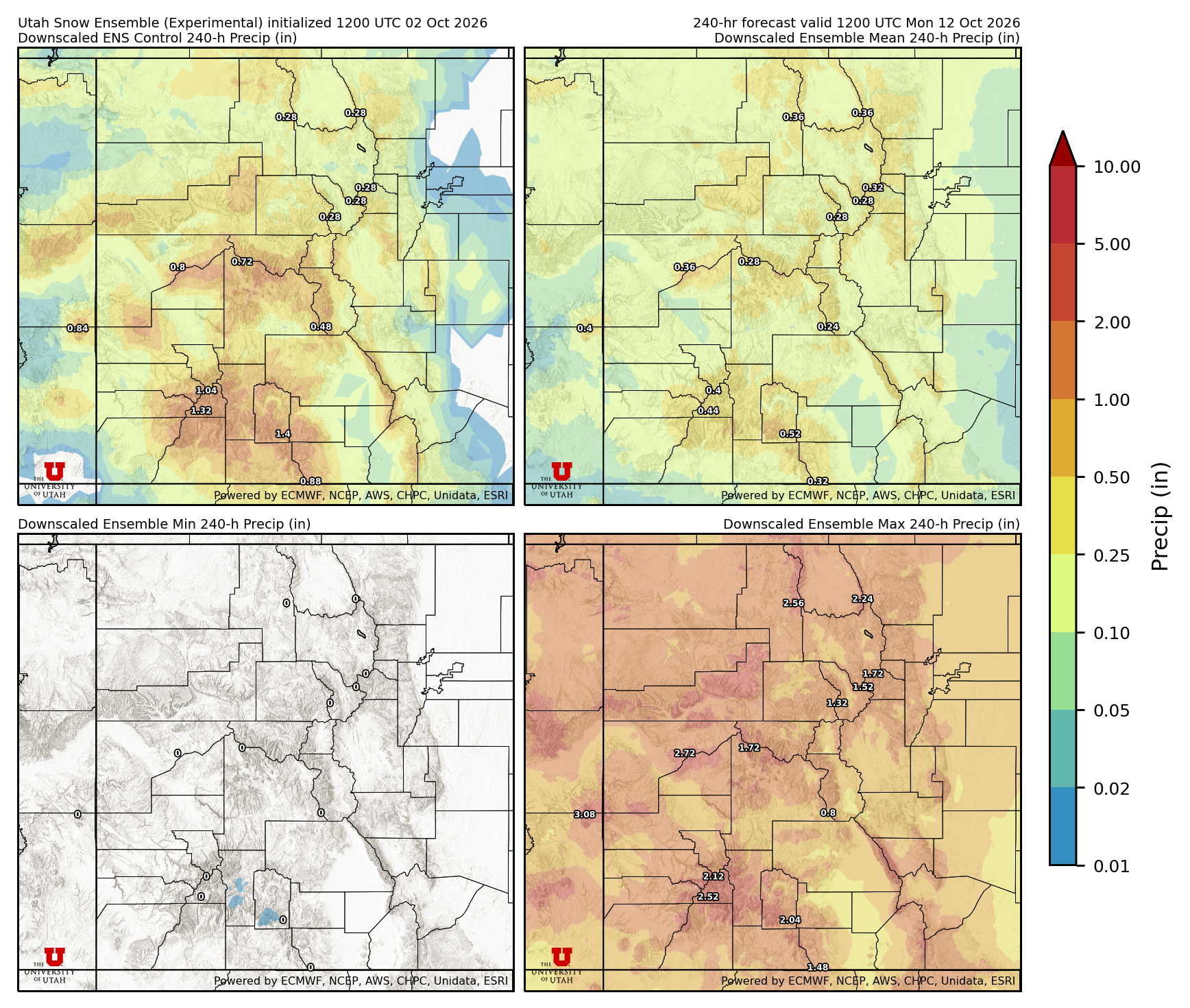 Click to enlarge the NAEFS precipitation Latest NAEFS total precipitation forecast