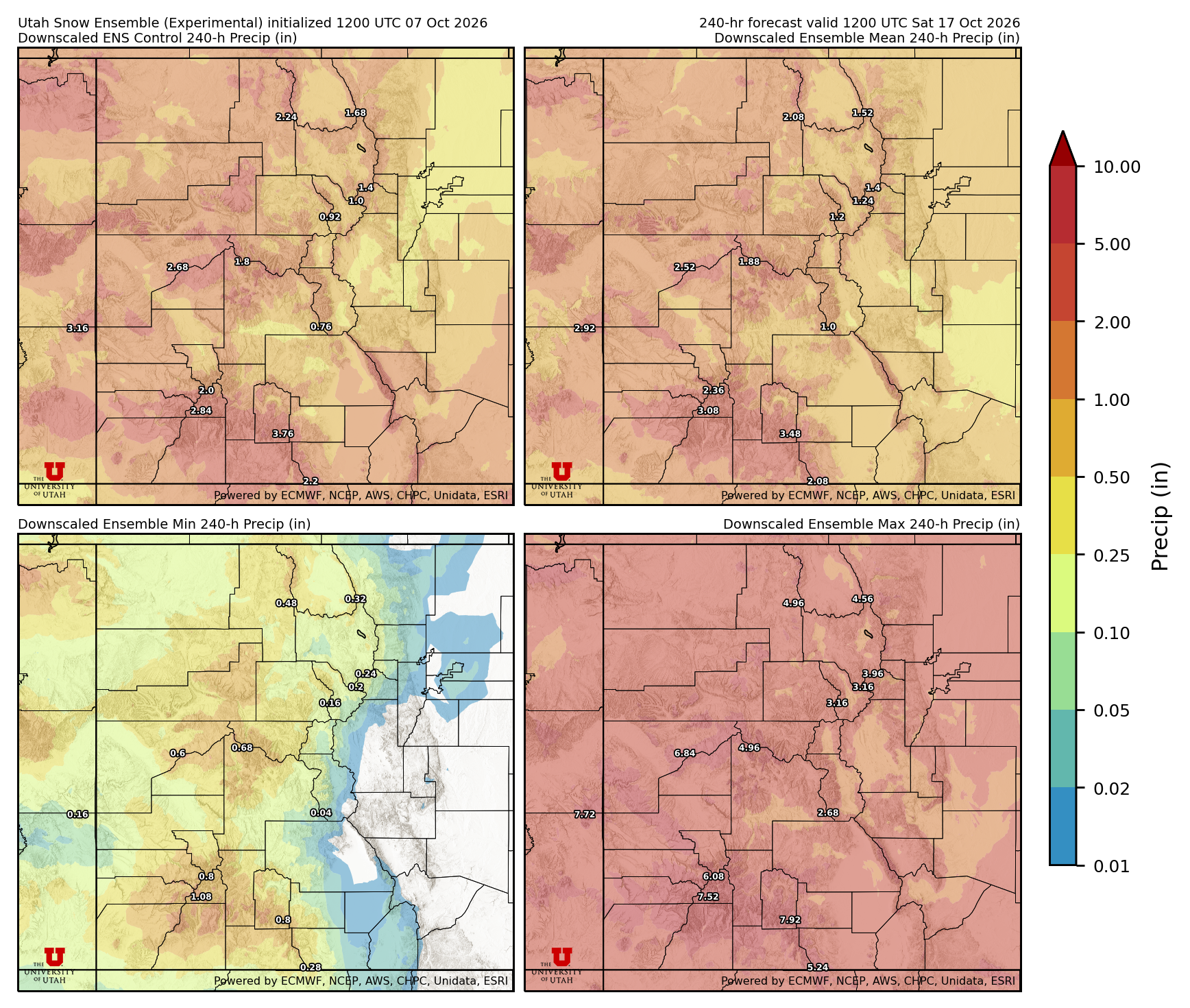 Click to enlarge the NAEFS precipitation Latest NAEFS total precipitation forecast