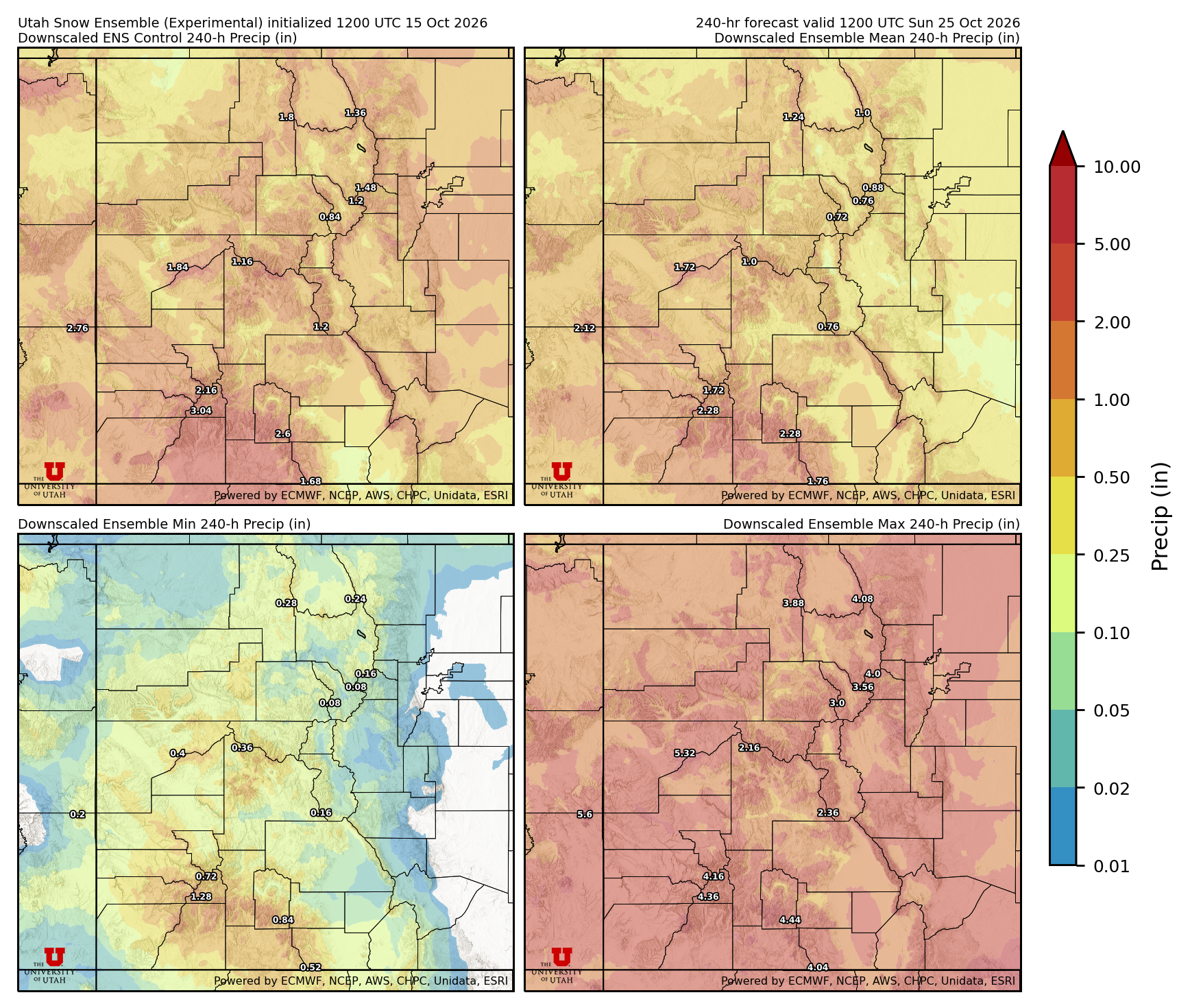 Click to enlarge the NAEFS precipitation Latest NAEFS total precipitation forecast